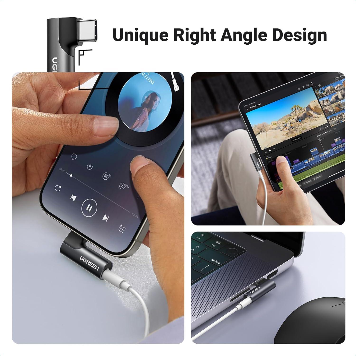 Adaptador de Audio USB C UGREEN a 3.5mm HiFi Negro