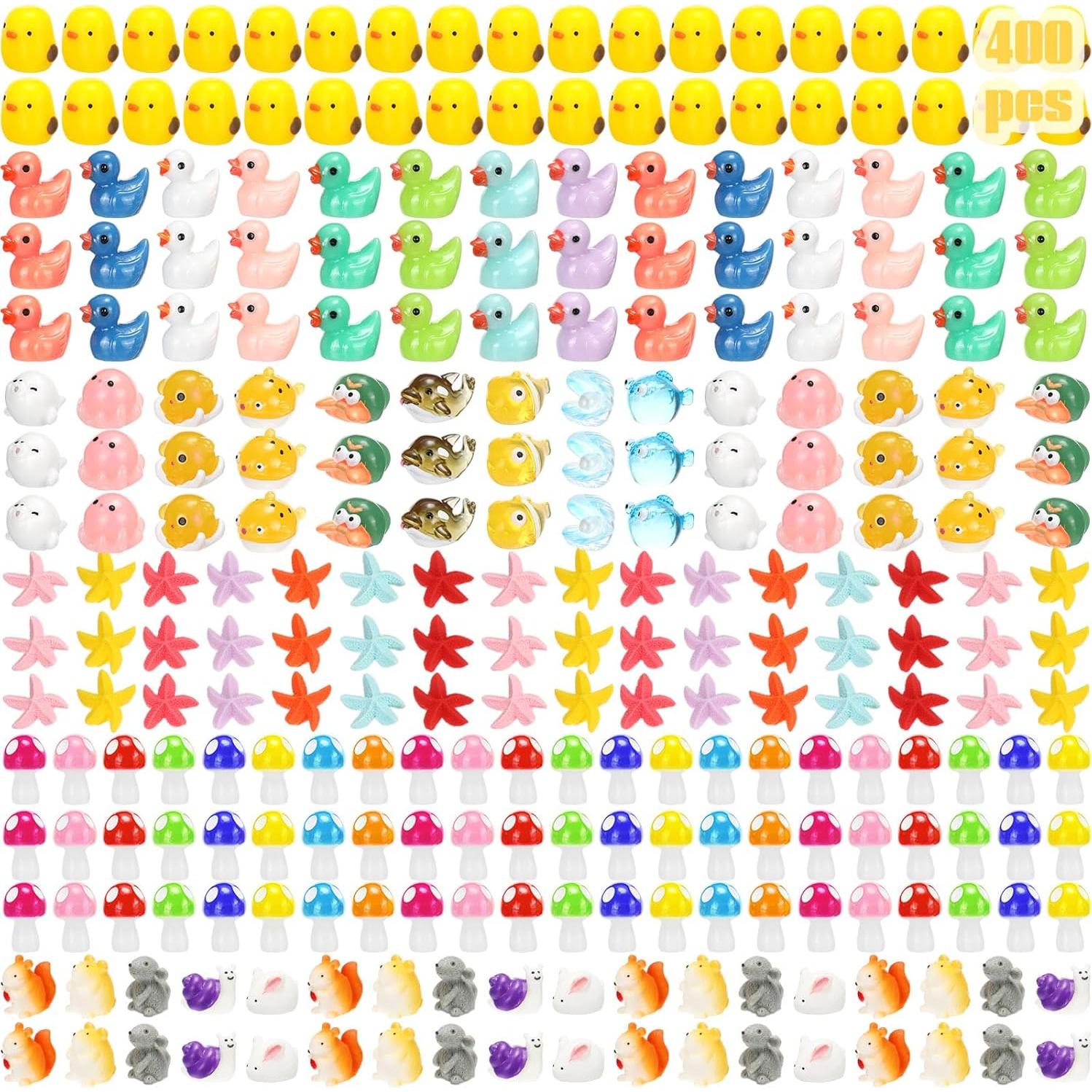 Barydat 400 Figuras Miniatura de Animales de Resina para Jardín