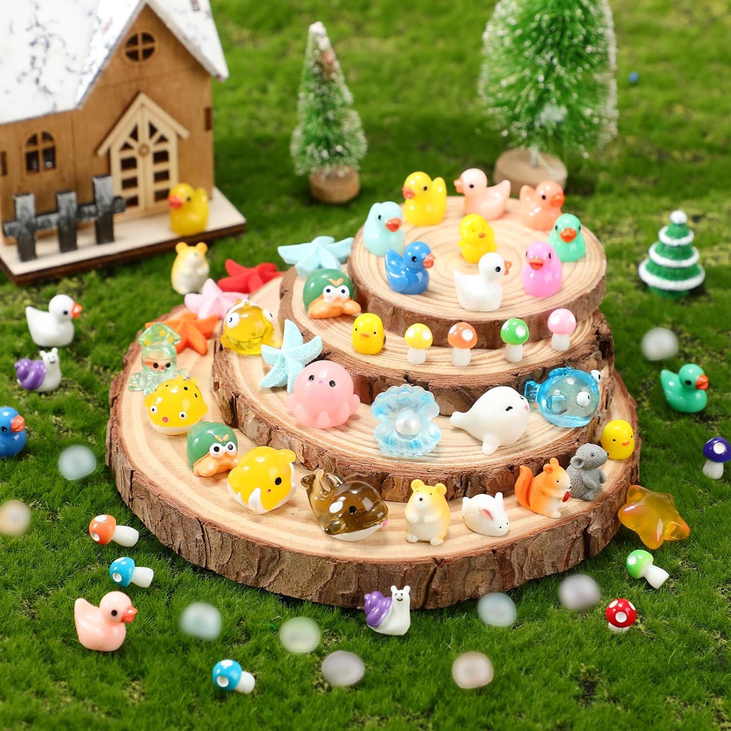 Barydat 400 Figuras Miniatura de Animales de Resina para Jardín