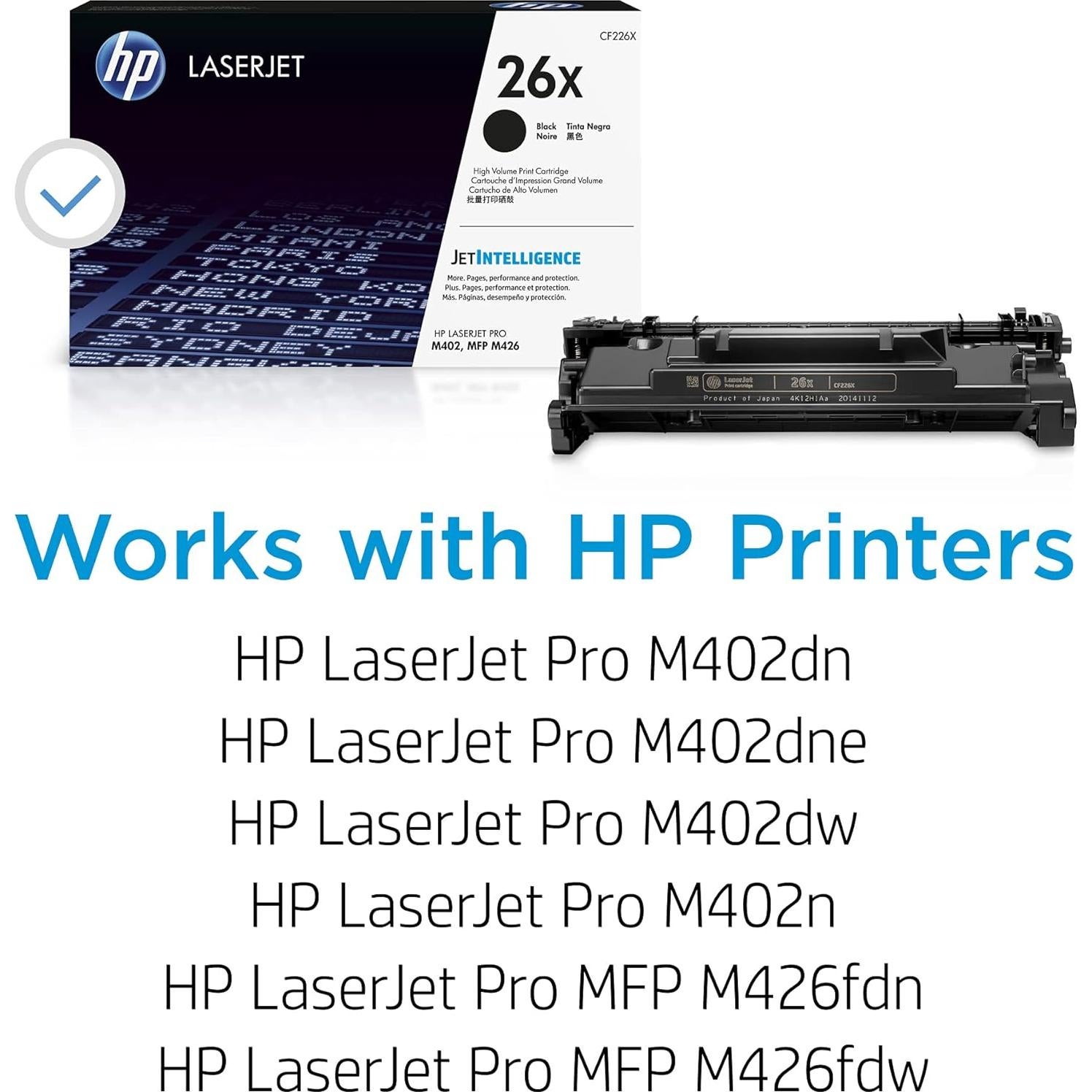 Cartucho de Tóner Negro HP 26X Alto Rendimiento CF226X