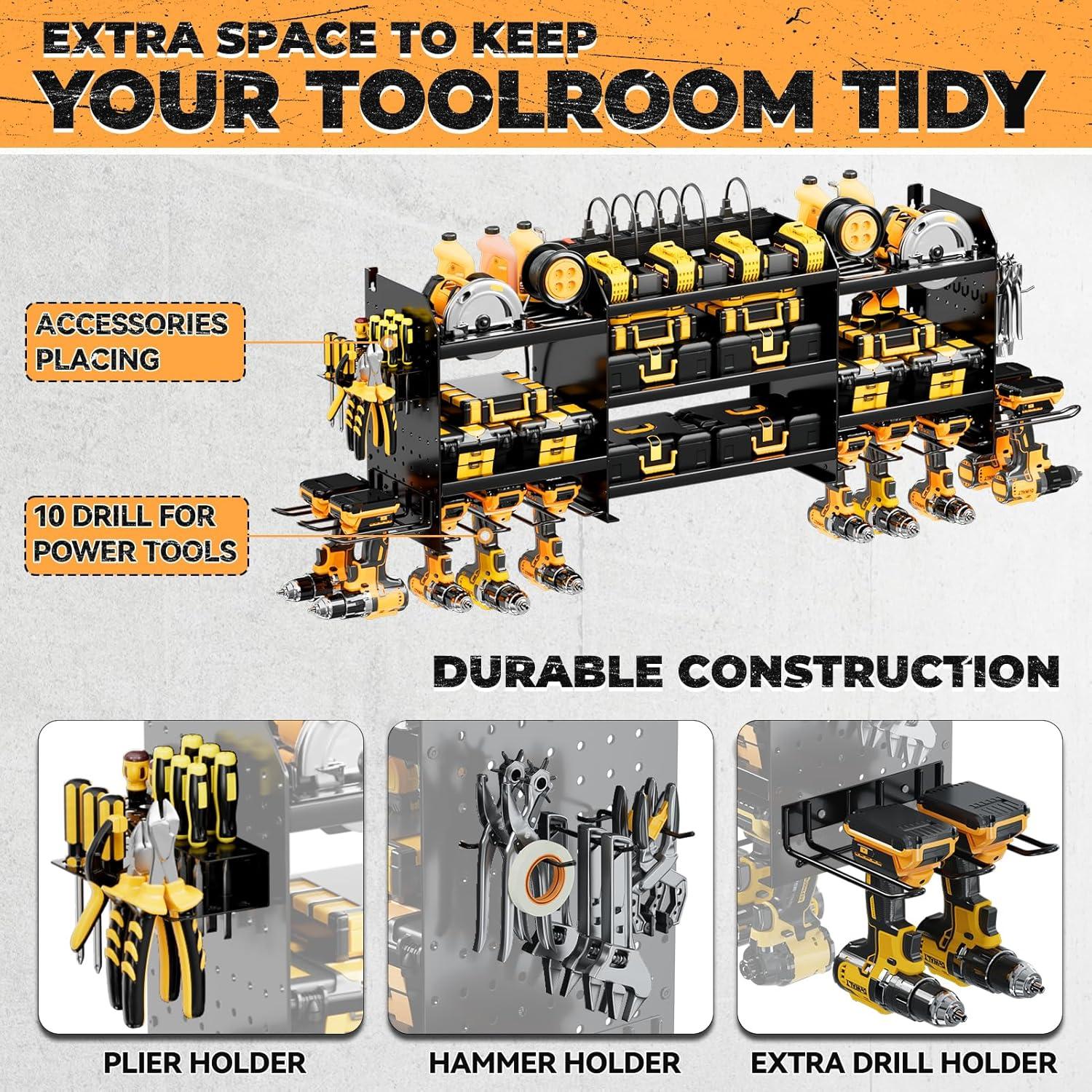 Organizador de Herramientas WIWIDRM Montaje en Pared 10 Soportes