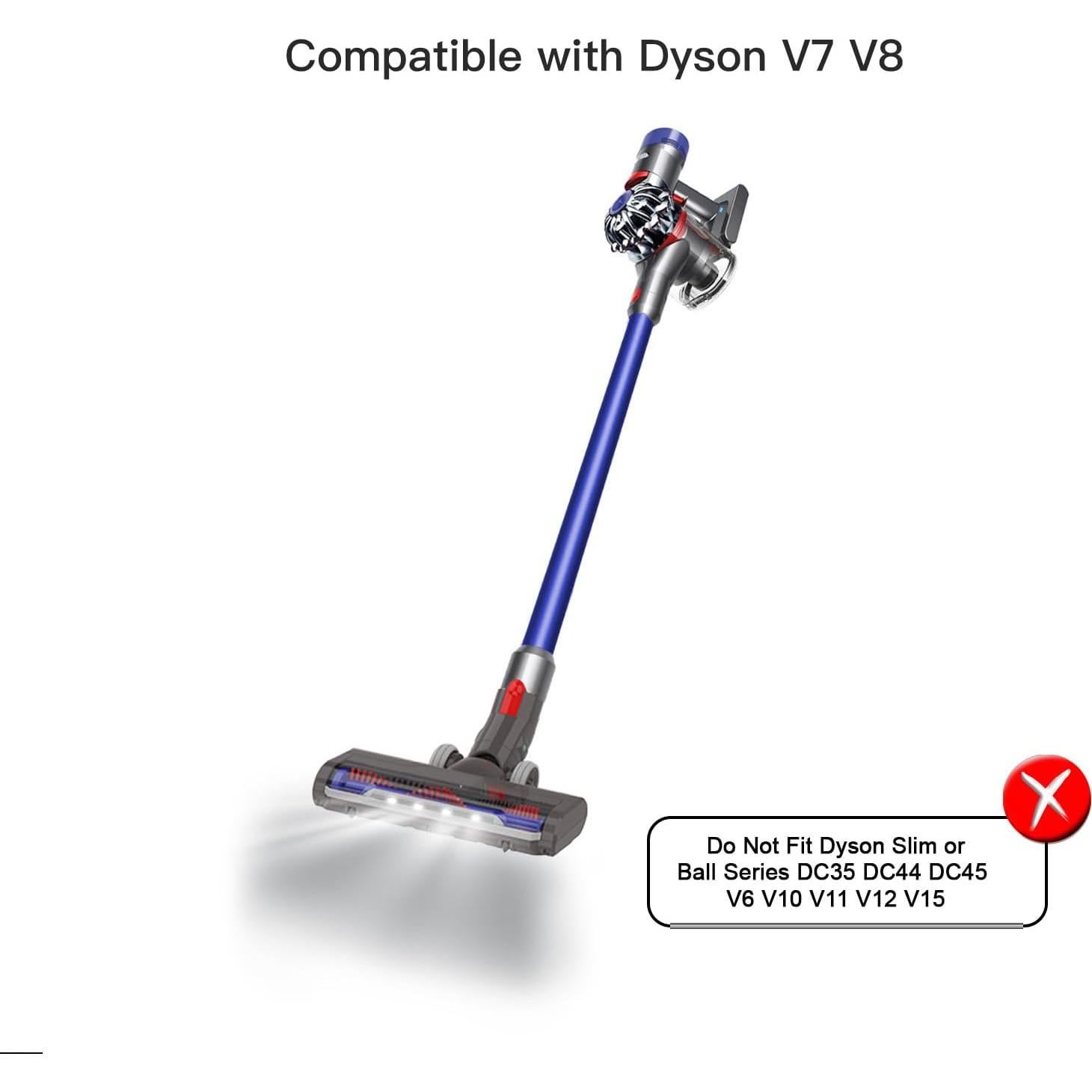 Boquilla Motorizada Dyson V7 V8 con Faros y Rodillos Suaves