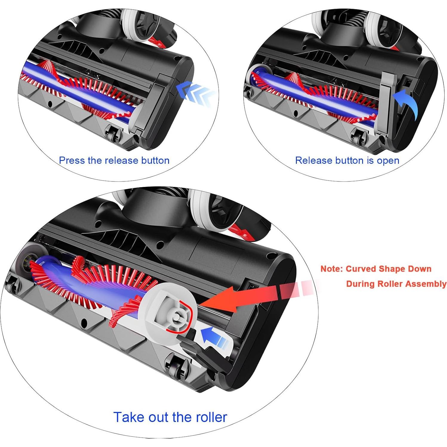 Boquilla Motorizada Dyson V7 V8 con Faros y Rodillos Suaves
