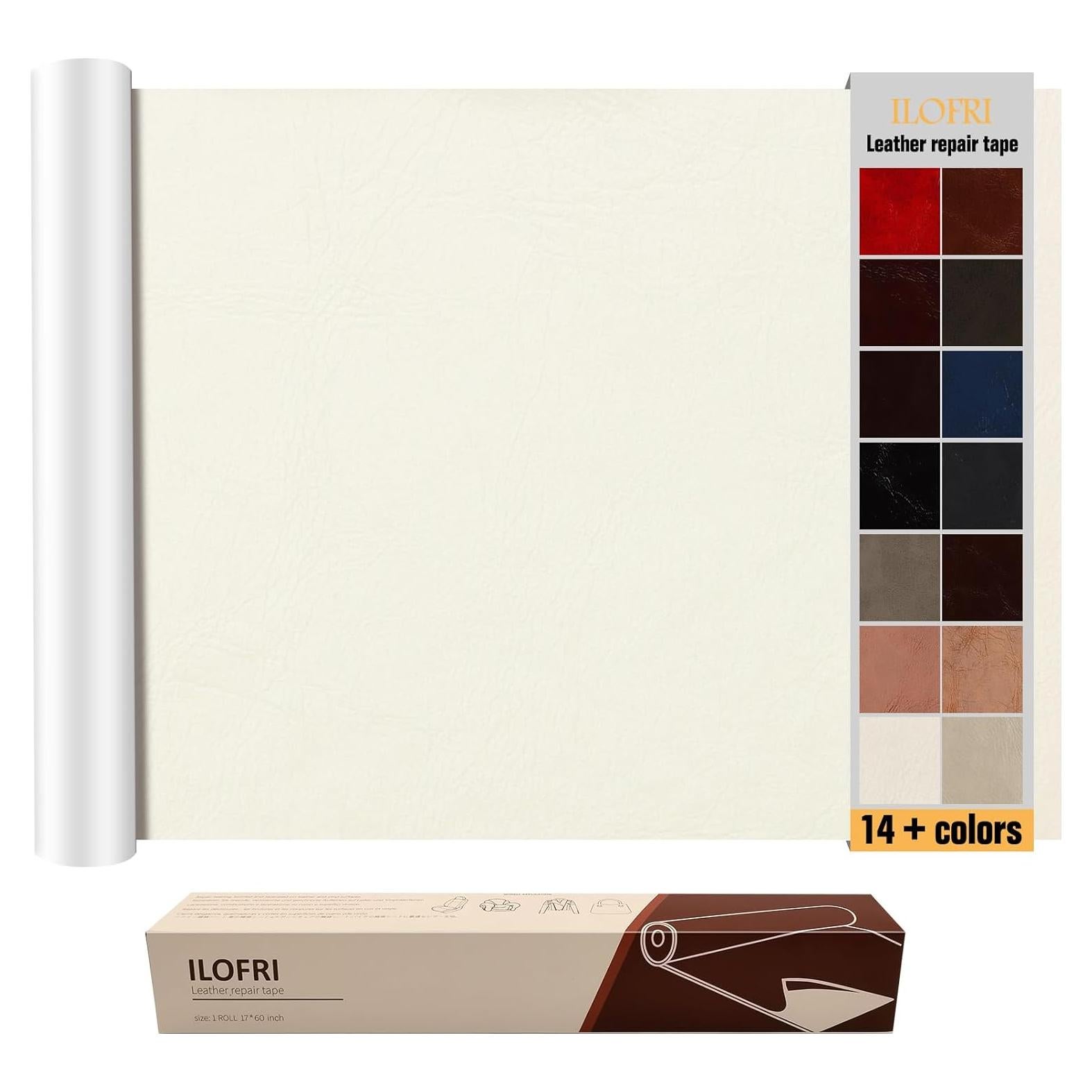 Cinta de Parche de Reparación de Cuero ILOFRI 43x152 cm Blanco Crema