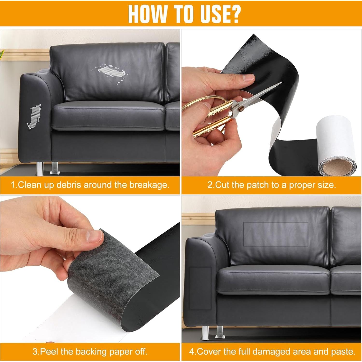 Cinta de Parche de Reparación de Cuero ILOFRI 43x152 cm Blanco Crema