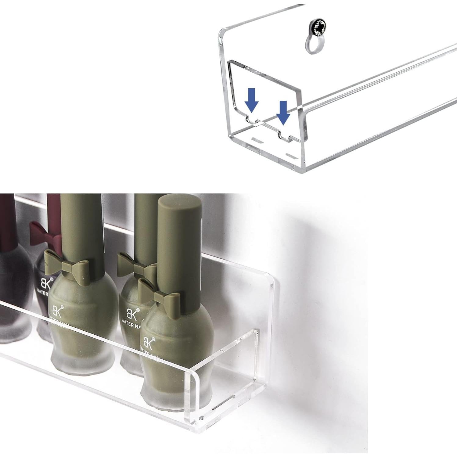 Estante Acrílico Montado en Pared Justsoso 6 Piezas 15"