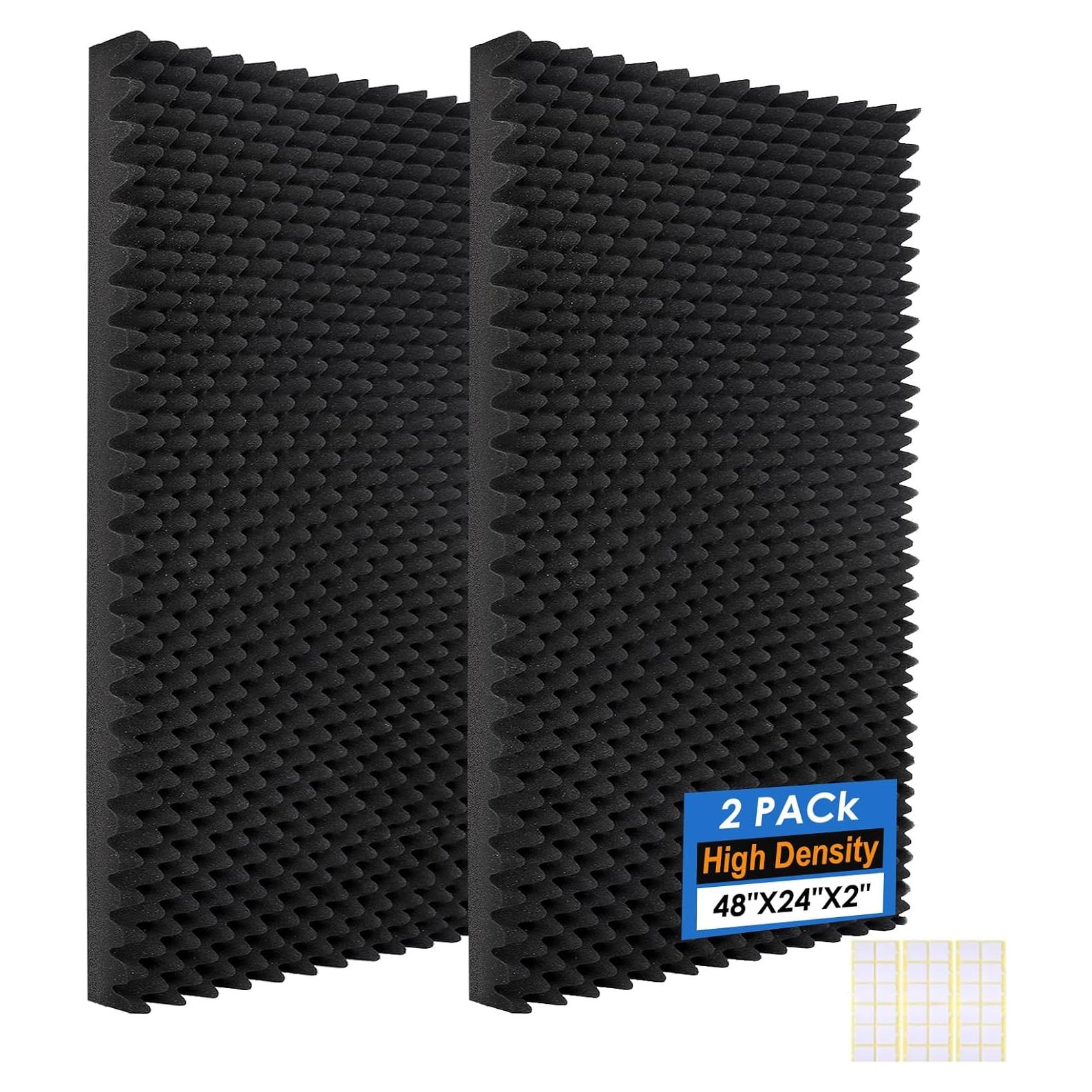 Paquete de 2 Paneles Acústicos Negros 121.9x60.9x5.1 cm