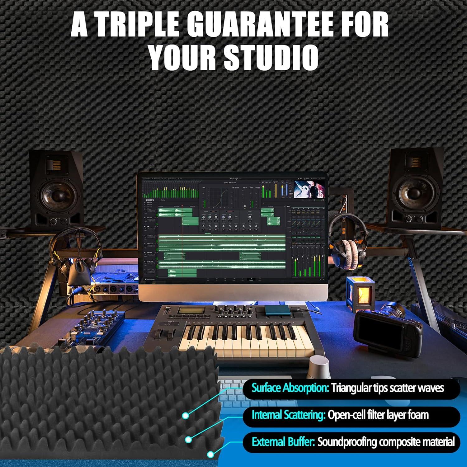 Paquete de 2 Paneles Acústicos Negros 121.9x60.9x5.1 cm