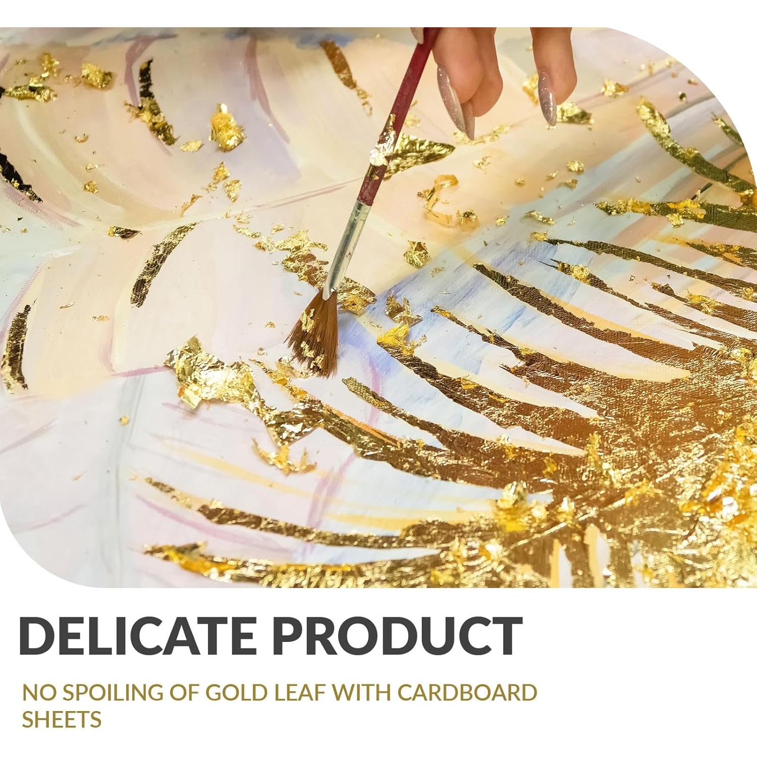 100 Hojas de Oro para Manualidades LOCDO 15.5x13.5cm Alta Calidad