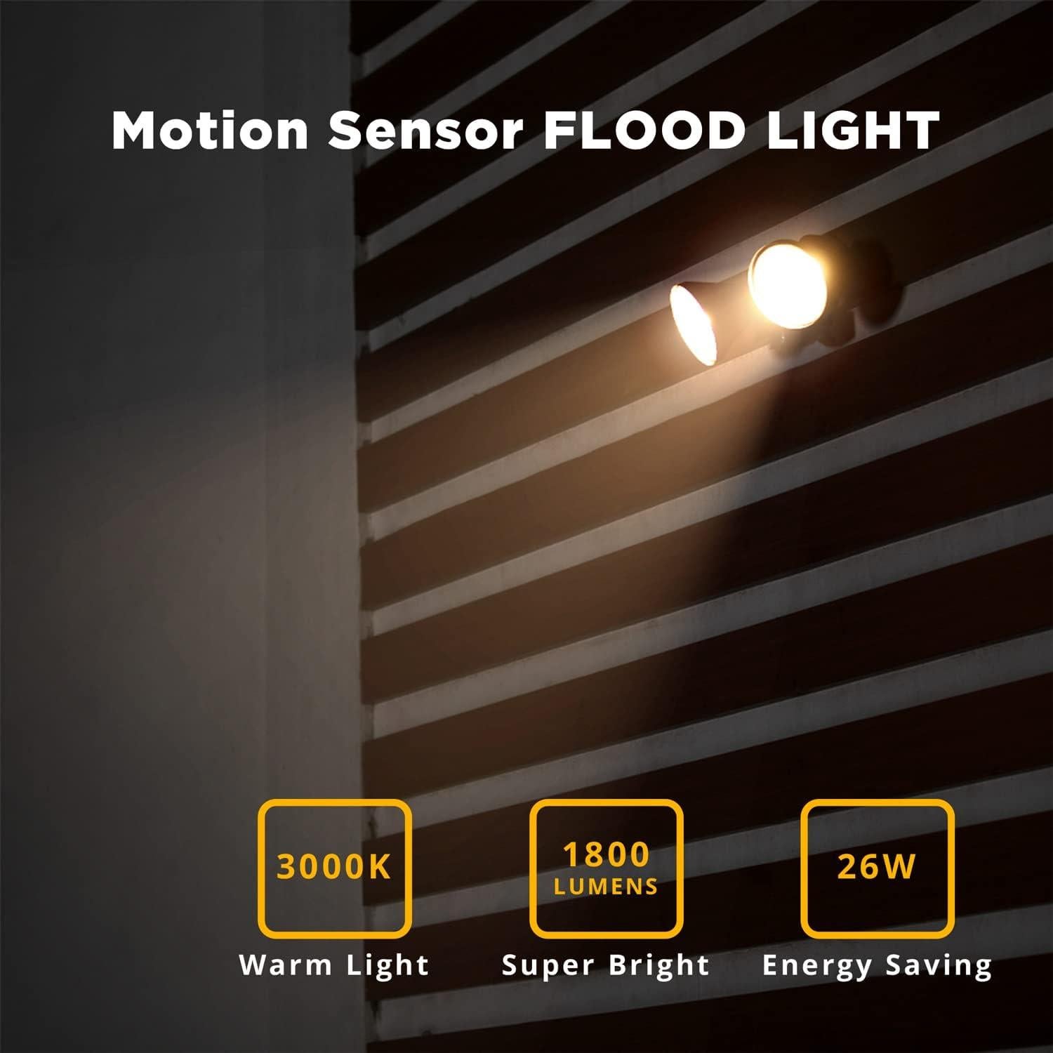 LUTEC Luz LED de Seguridad Exterior con Sensor de Movimiento 1800LM