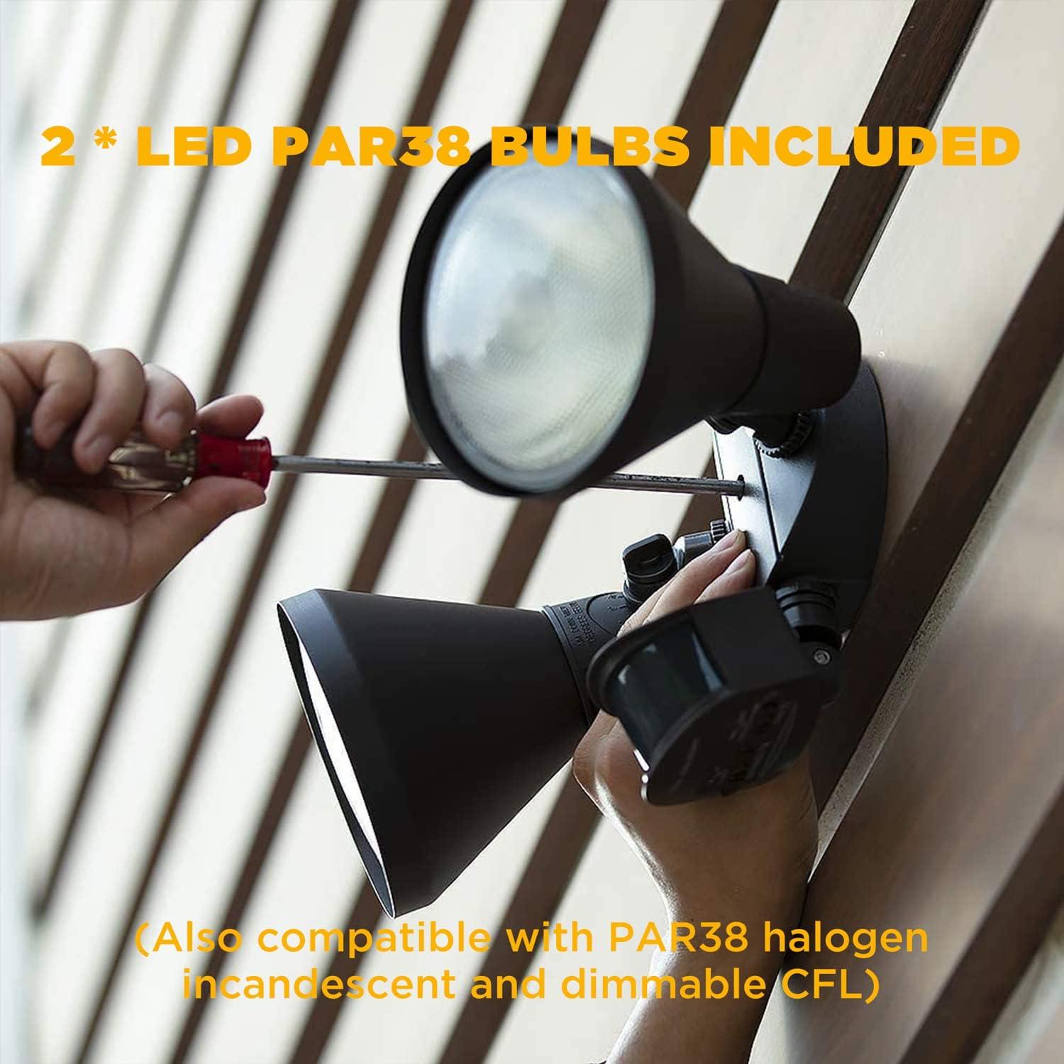 LUTEC Luz LED de Seguridad Exterior con Sensor de Movimiento 1800LM