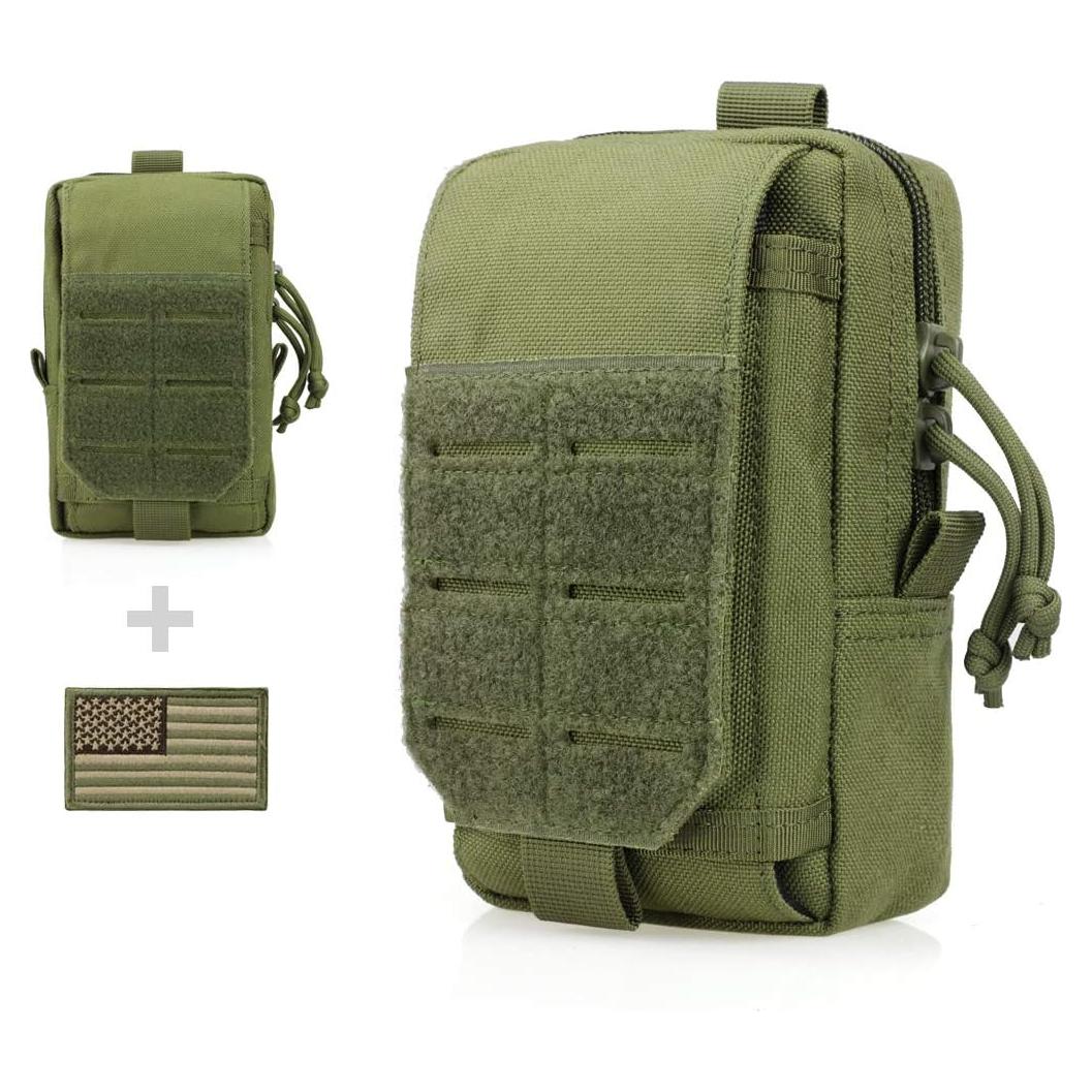 Bolsa Táctica EDC WYNEX Verde Militar Nylon 1000D 3 Bolsillos