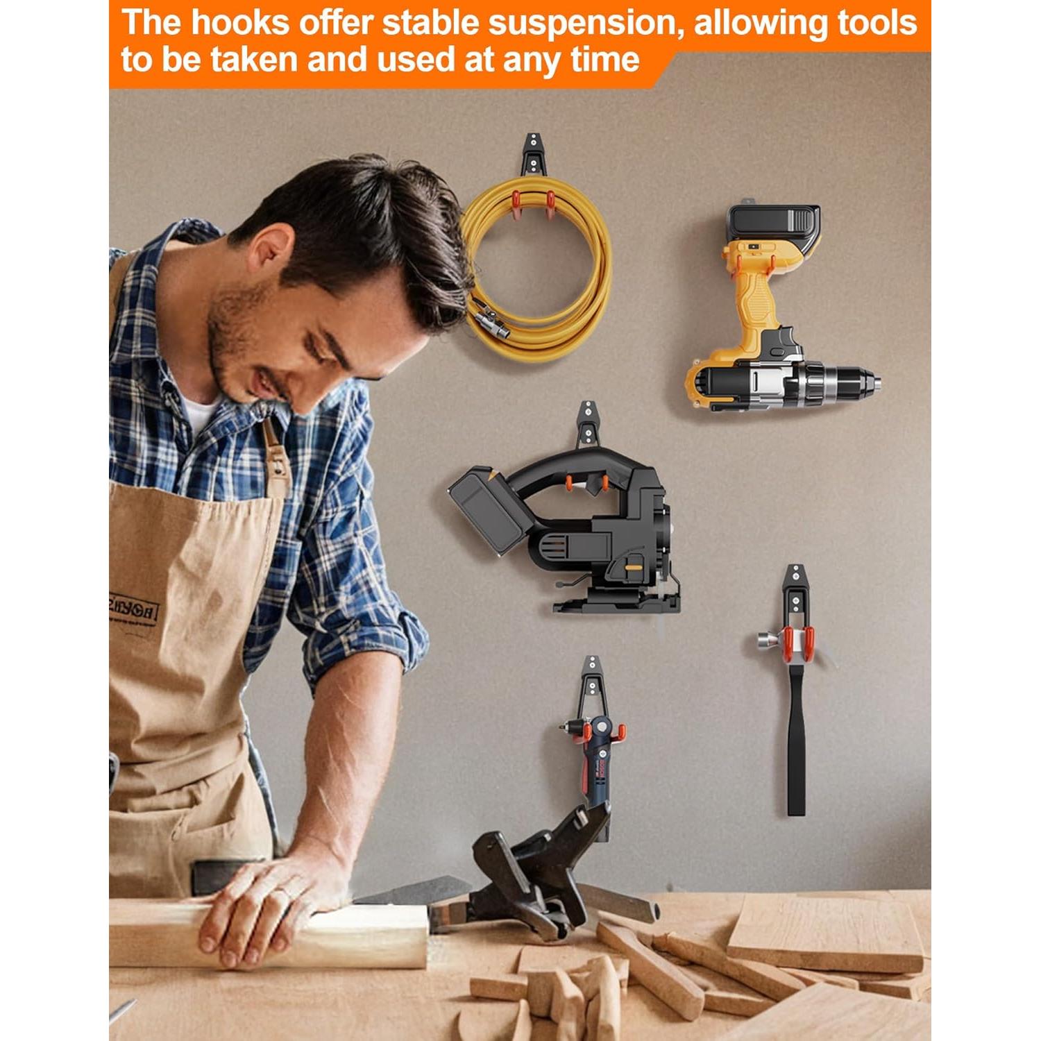 Ganchos de Almacenamiento QcoQce 9 Pack Alta Resistencia Naranja