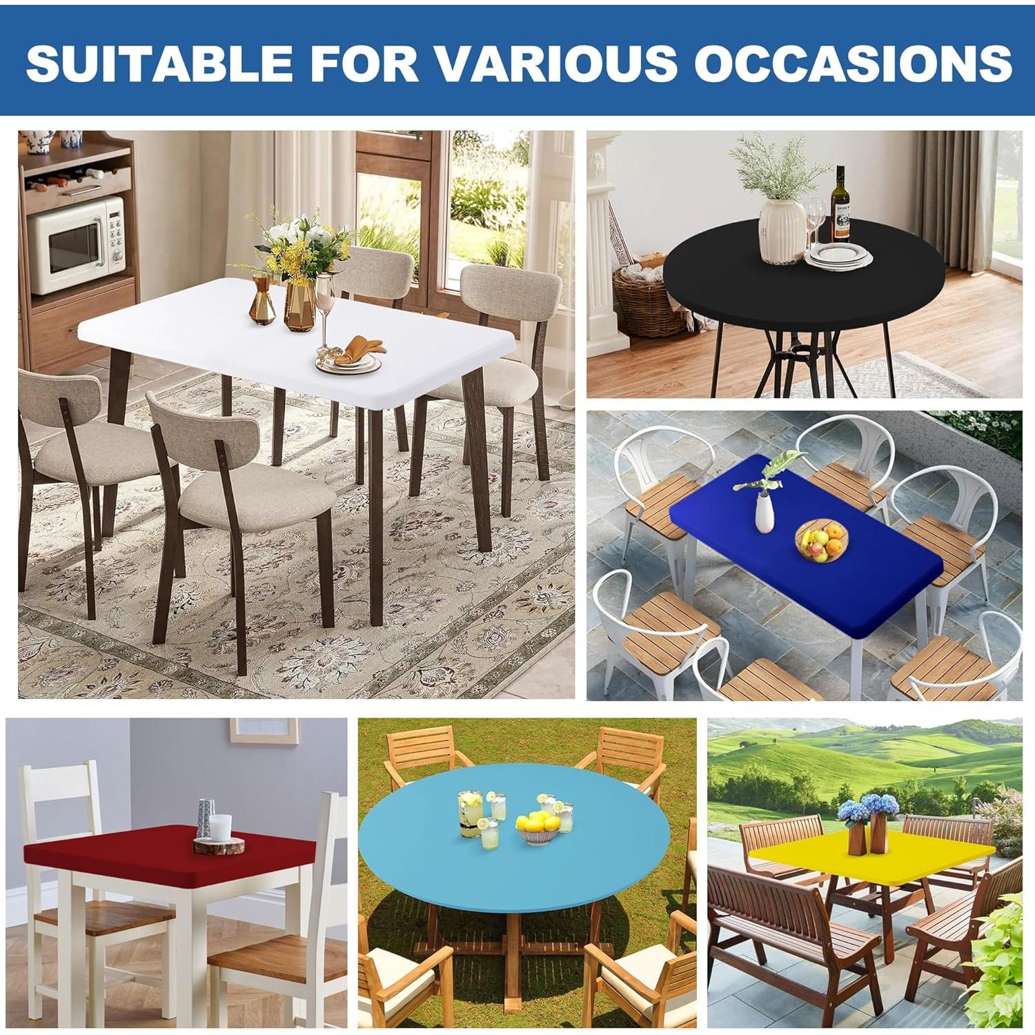 Cubiertas de Mesa Ajustadas Enjoyidea 60x60 cm 2 Piezas Negras