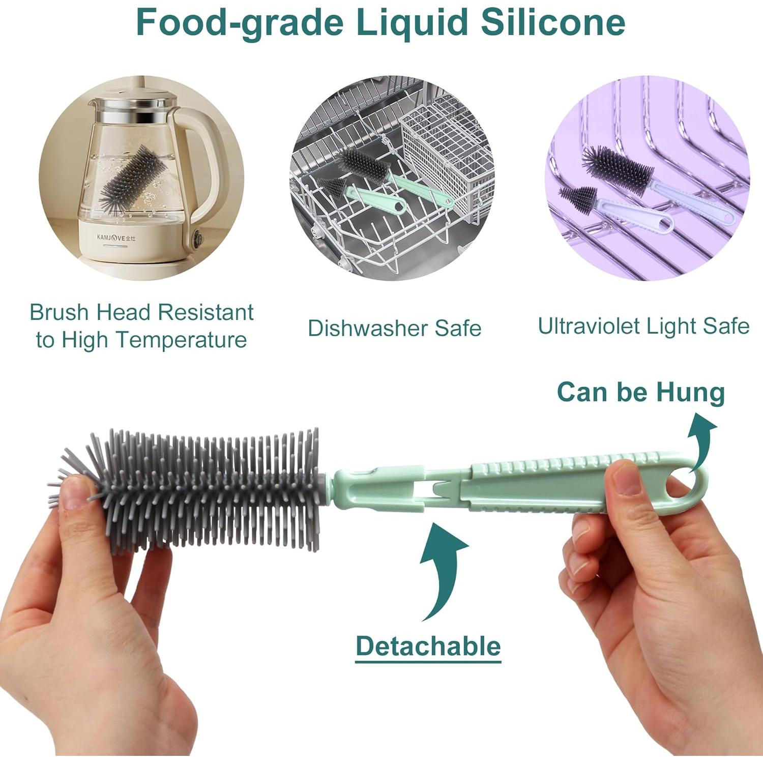 Kit de Limpieza de Botellas para Bebés Snonerion 7 en 1 Verde