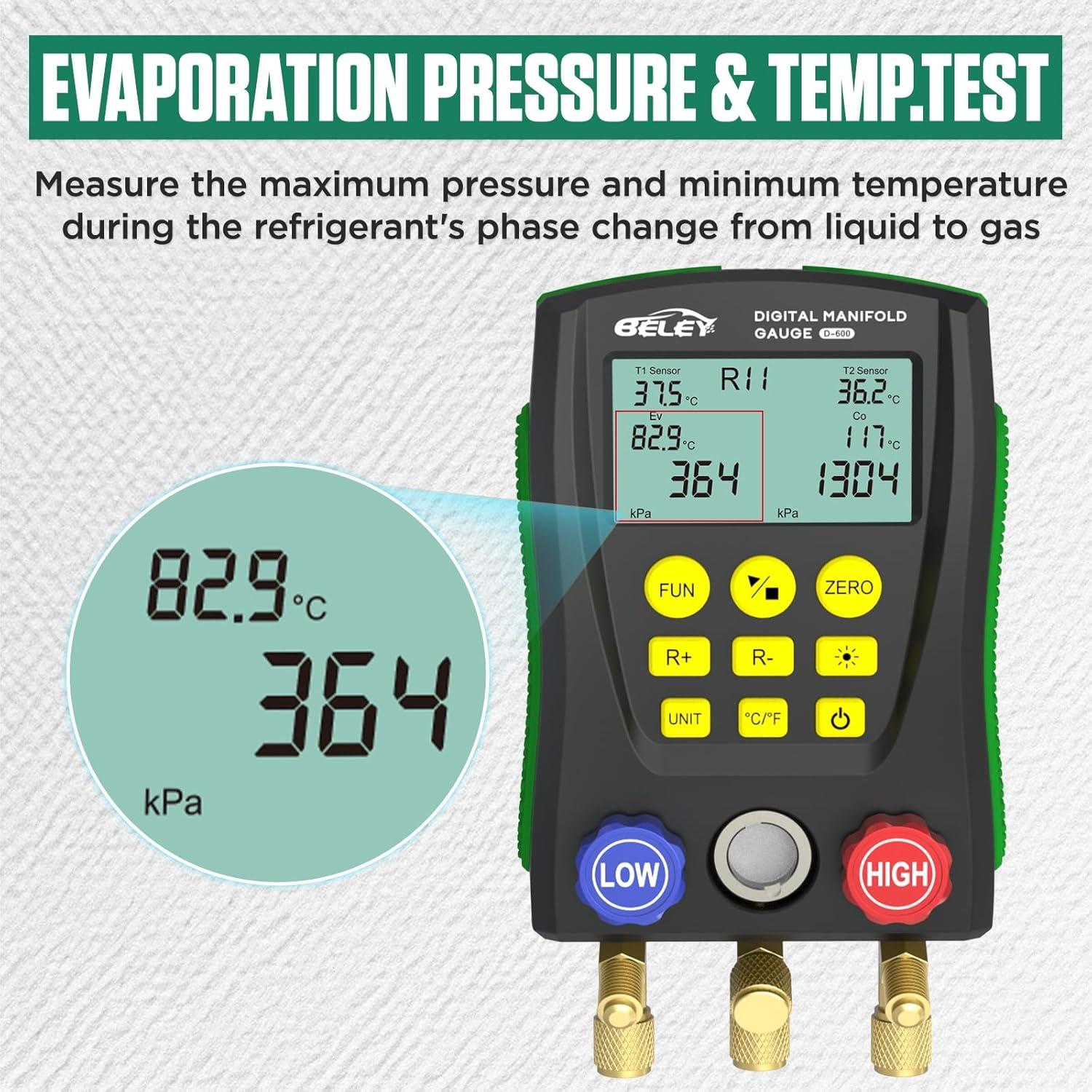 Manómetro Digital HVAC BELEY 93 Refrigerantes Doble Presión