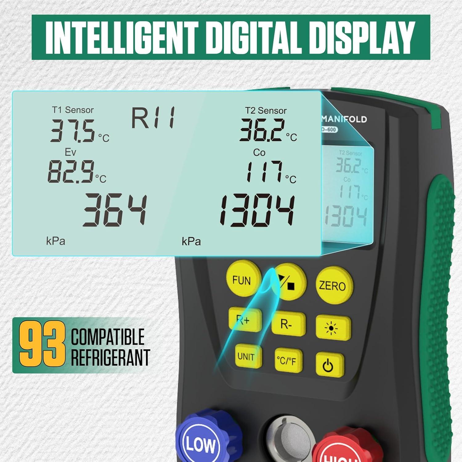 Manómetro Digital HVAC BELEY 93 Refrigerantes Doble Presión