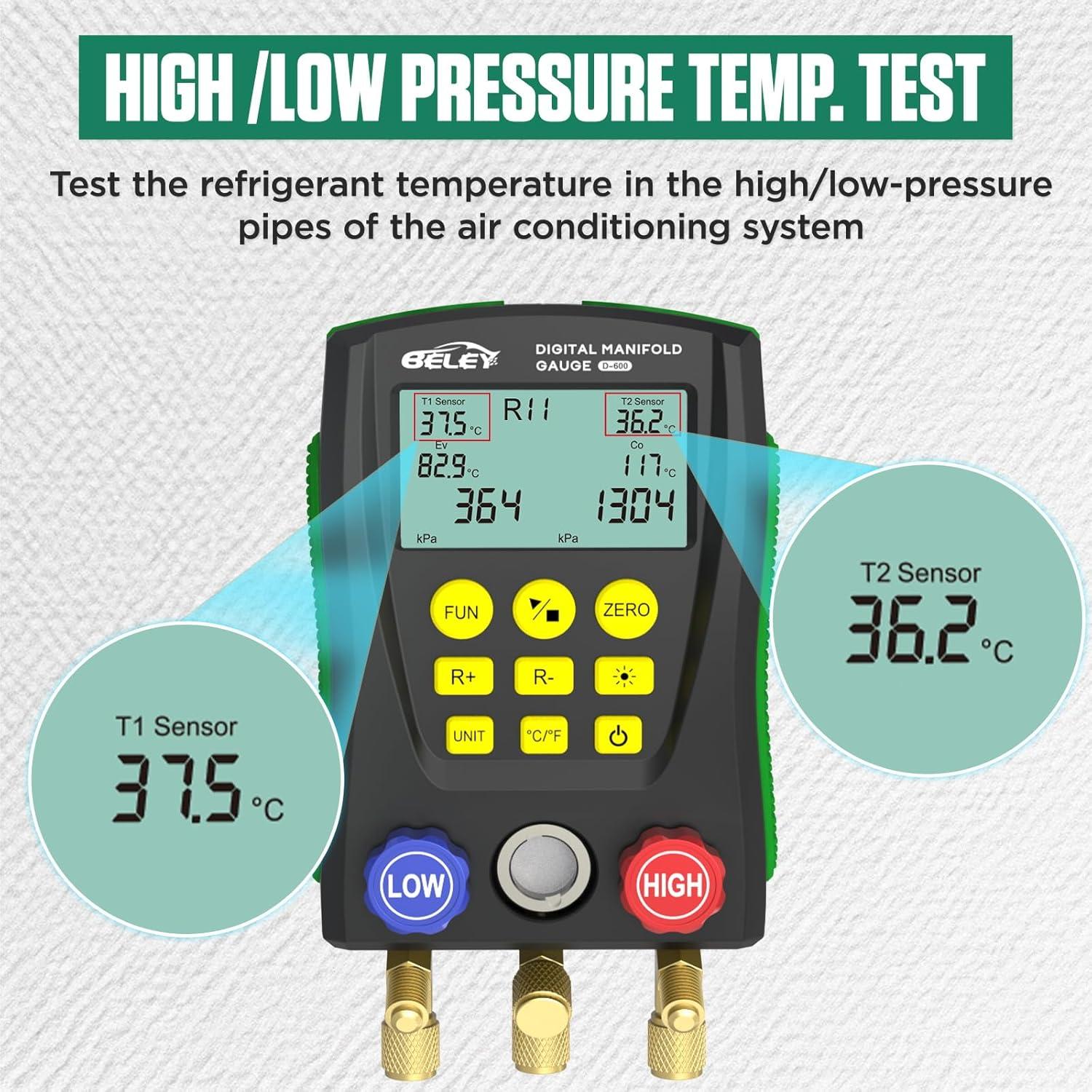 Manómetro Digital HVAC BELEY 93 Refrigerantes Doble Presión