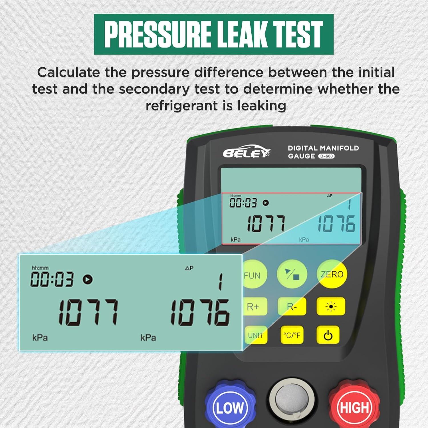 Manómetro Digital HVAC BELEY 93 Refrigerantes Doble Presión