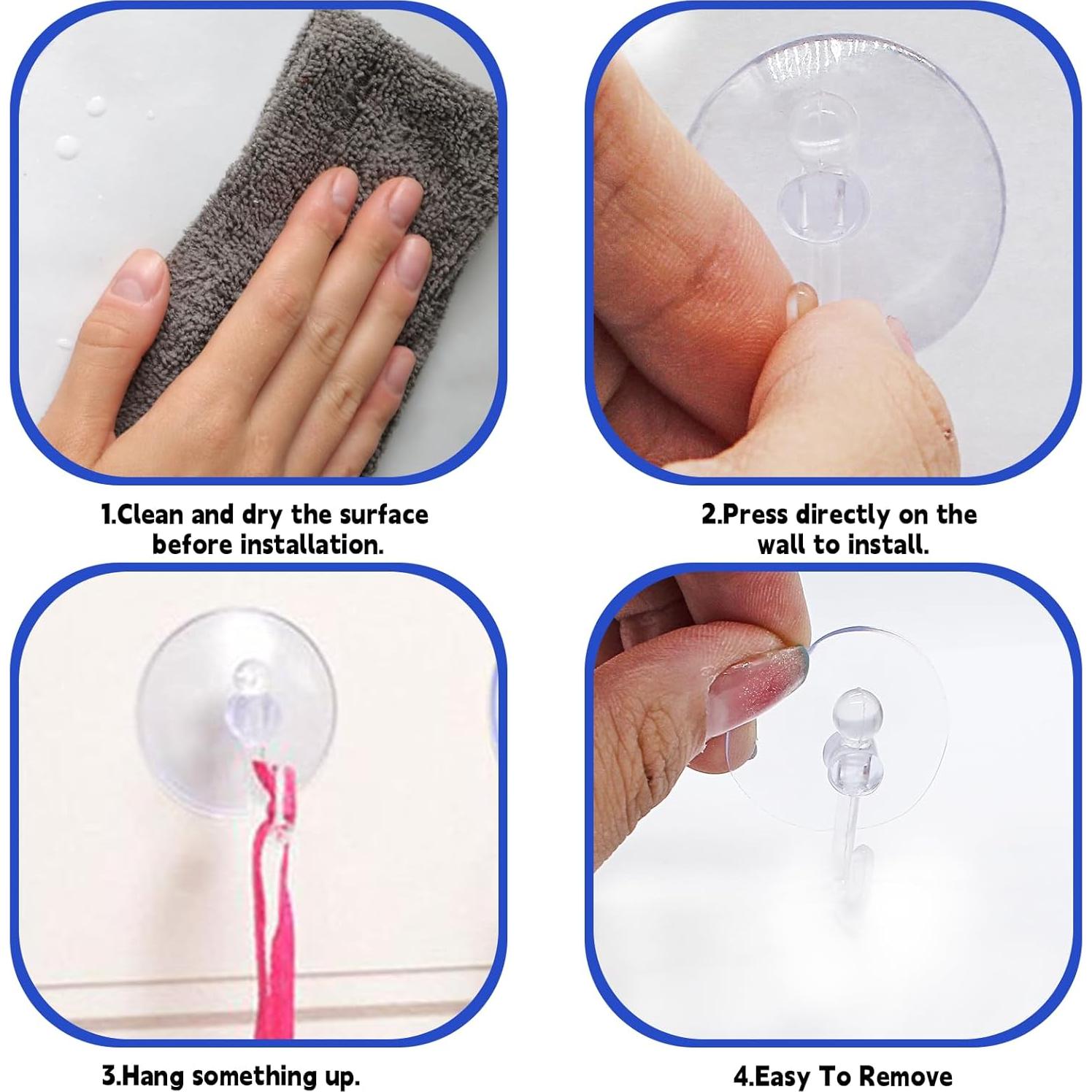 30 Ganchos de Ventosa Kyuionty 30 mm Reutilizables PVC