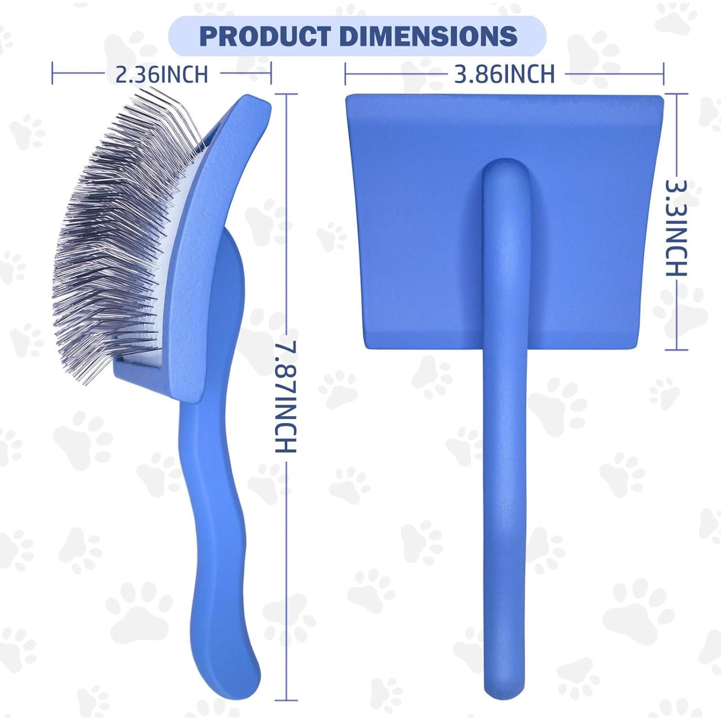 Cepillo Slicker Anrundar Grande para Perros y Gatos - Azul