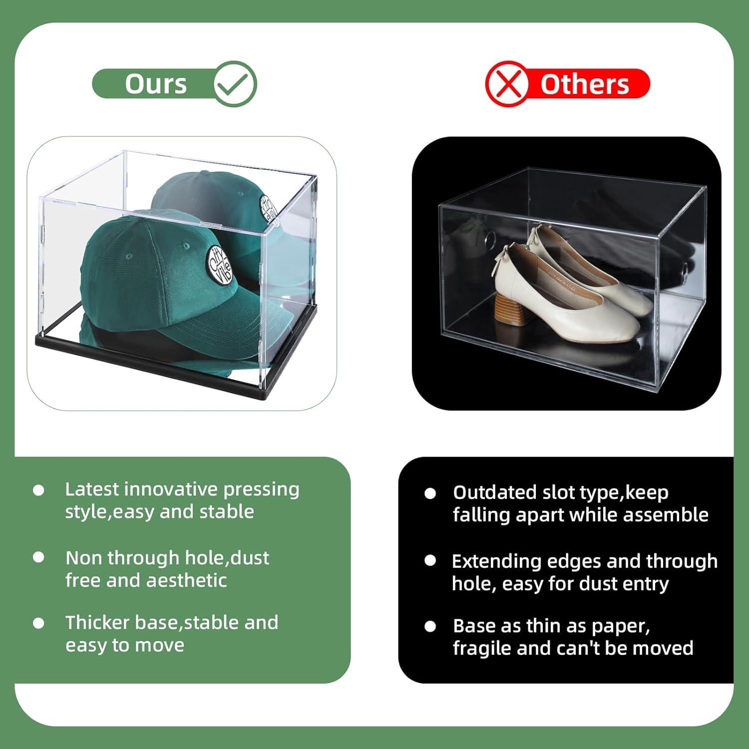 Caja de exhibición de sombreros acrílica ZSN 25.9x20.8x17.8 cm