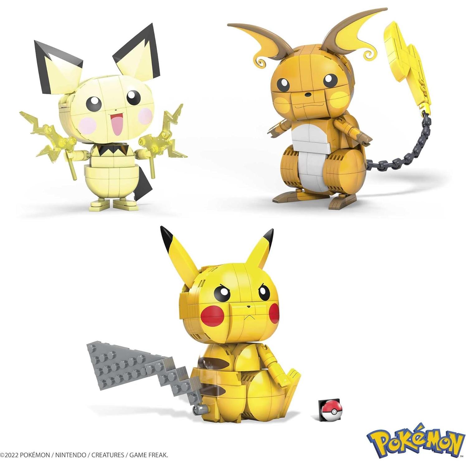 Set de Construcción Pokémon MEGA Pichu Pikachu Raichu 10 cm