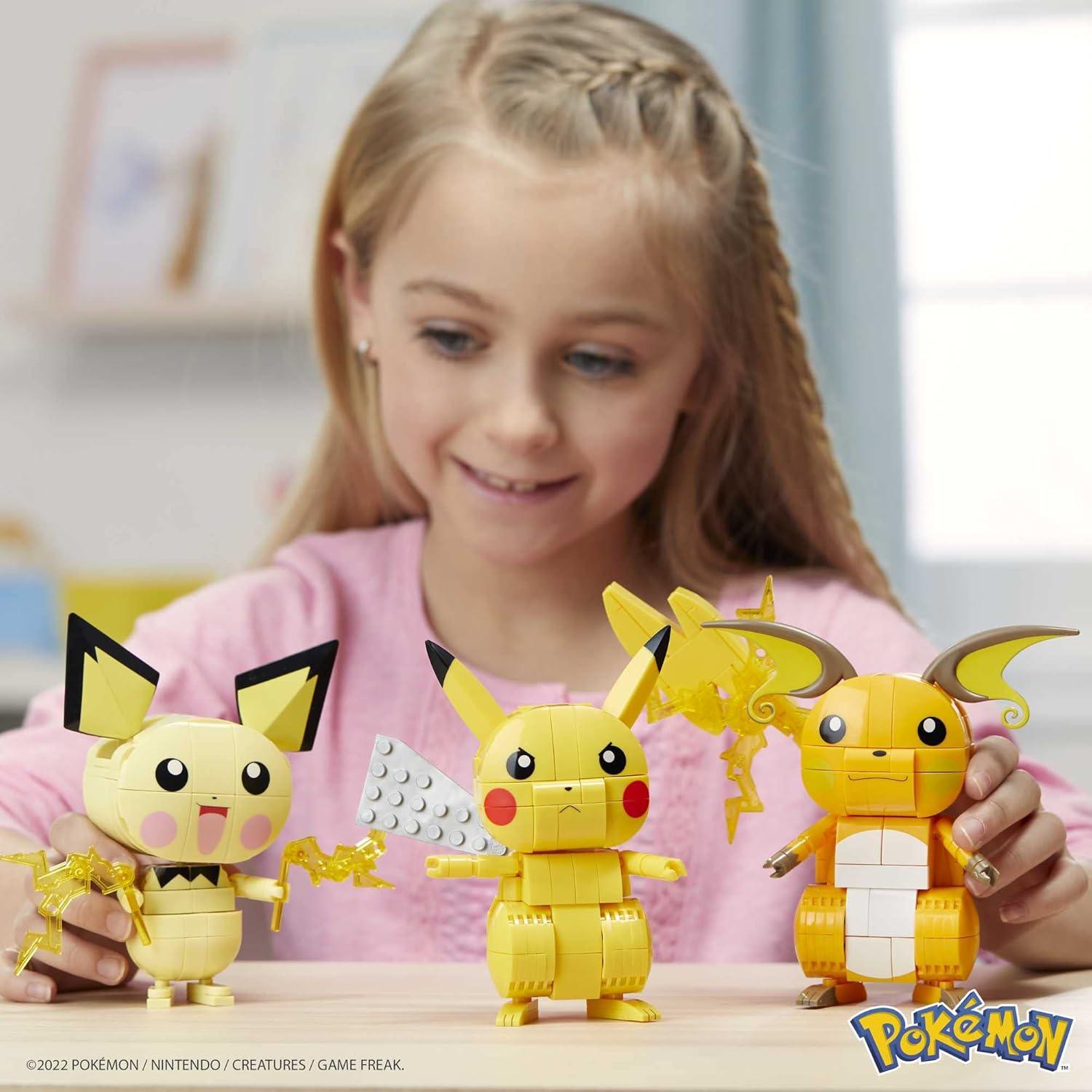 Set de Construcción Pokémon MEGA Pichu Pikachu Raichu 10 cm