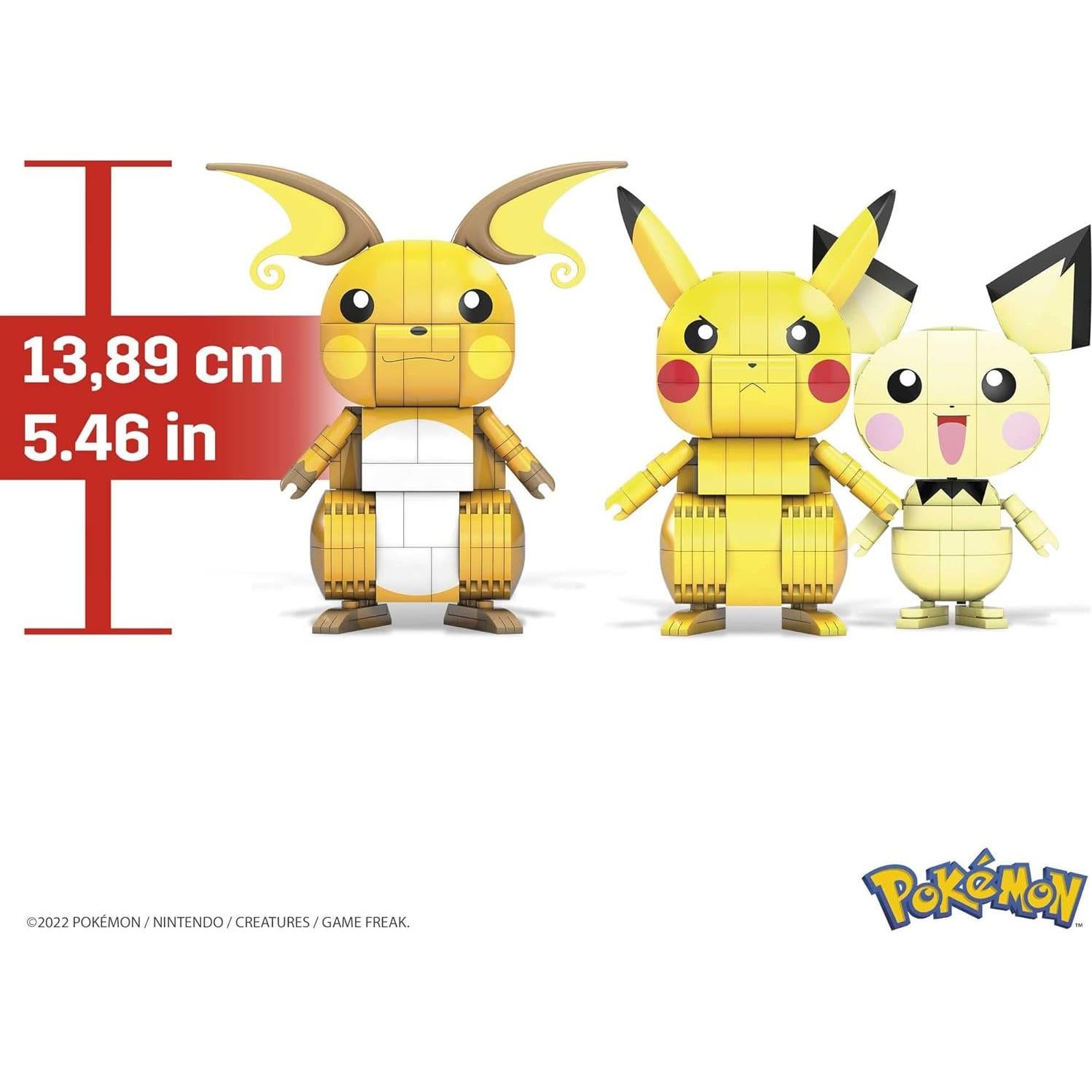 Set de Construcción Pokémon MEGA Pichu Pikachu Raichu 10 cm