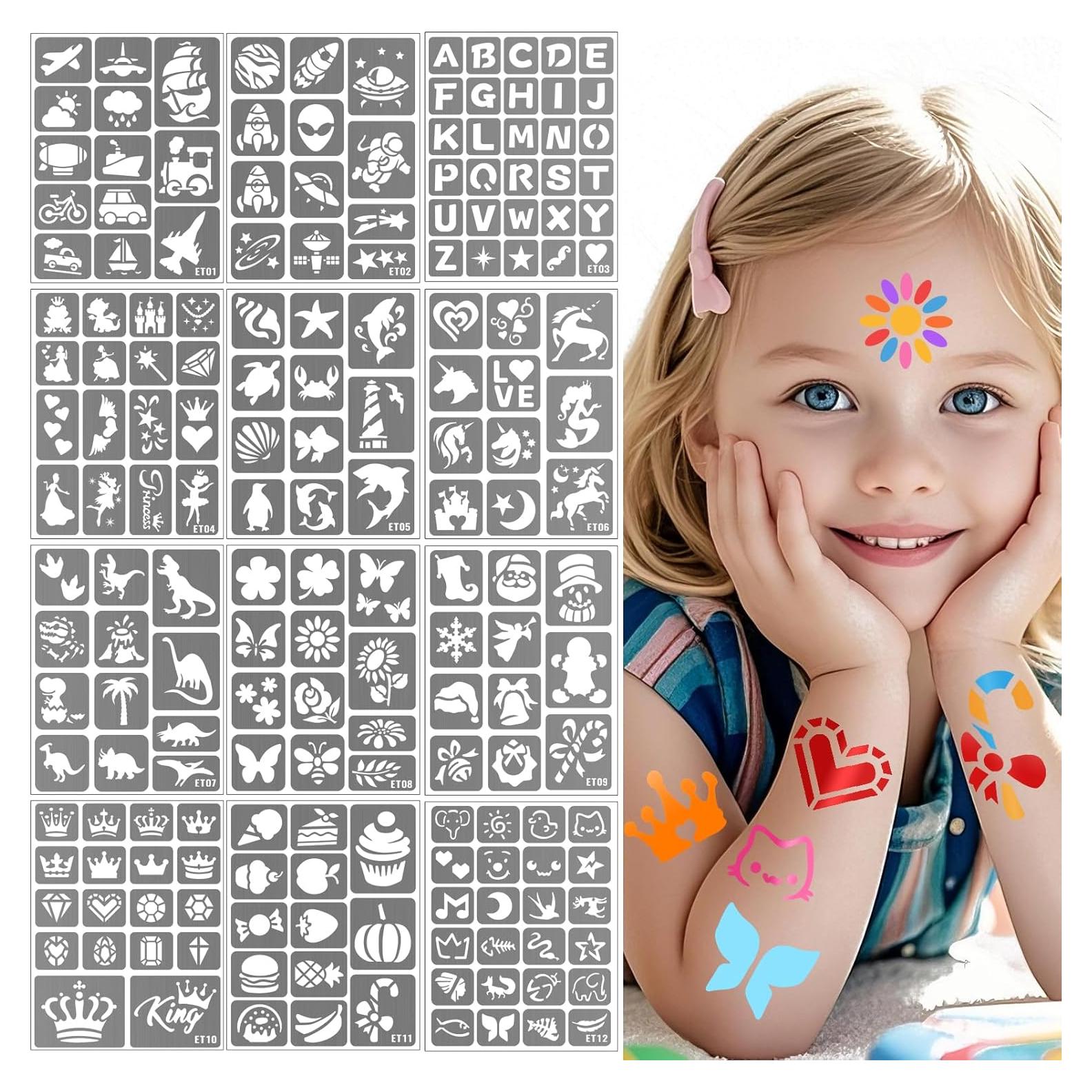 Kit de 183 Plantillas de Tatuajes Temporales Yazhiji