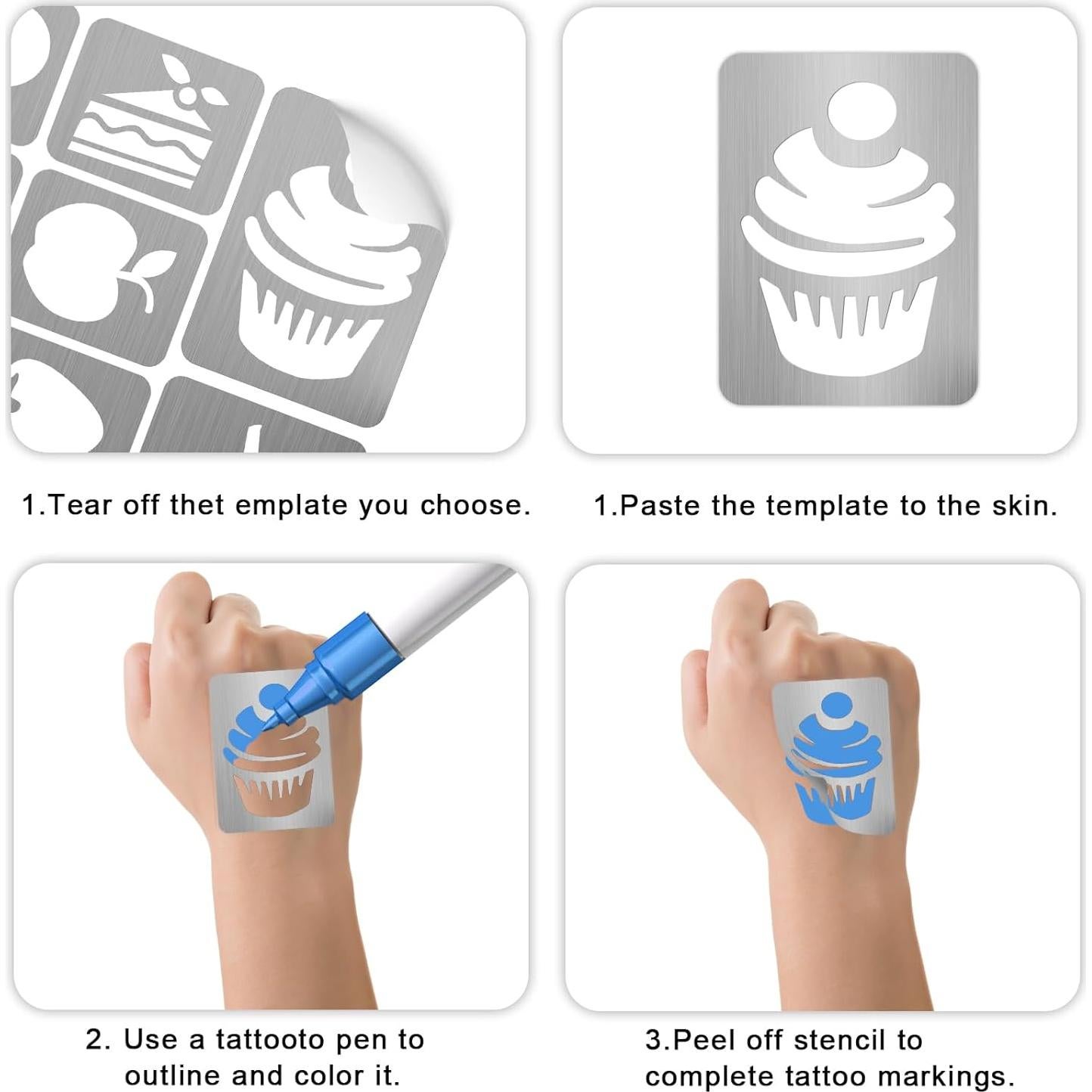 Kit de 183 Plantillas de Tatuajes Temporales Yazhiji