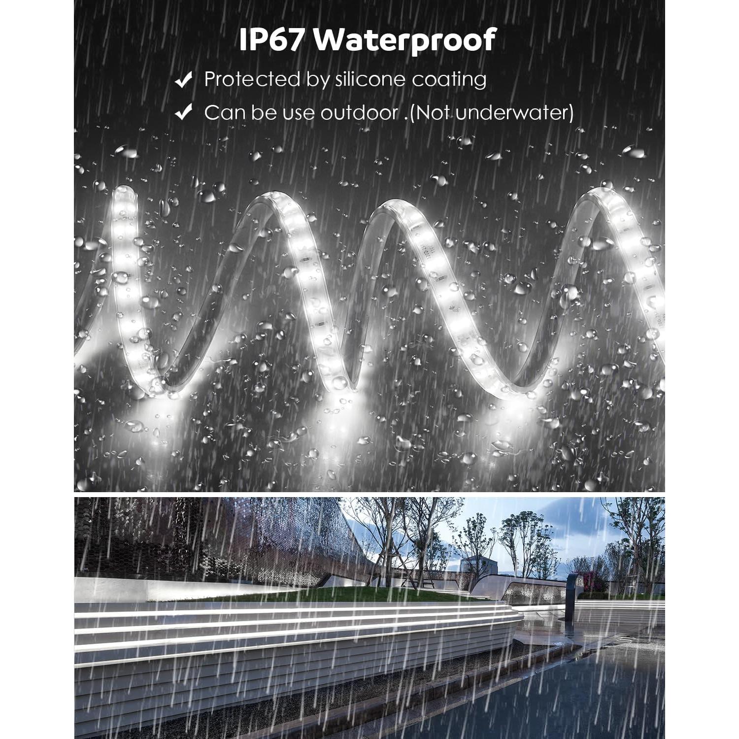 Tira LED Exterior Aclorol 40M Doble Fila Blanco Frío IP67