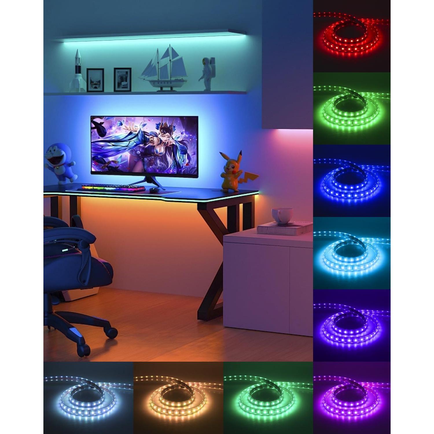 Tira de LED RGB Aclorol 5M Impermeable para Exteriores