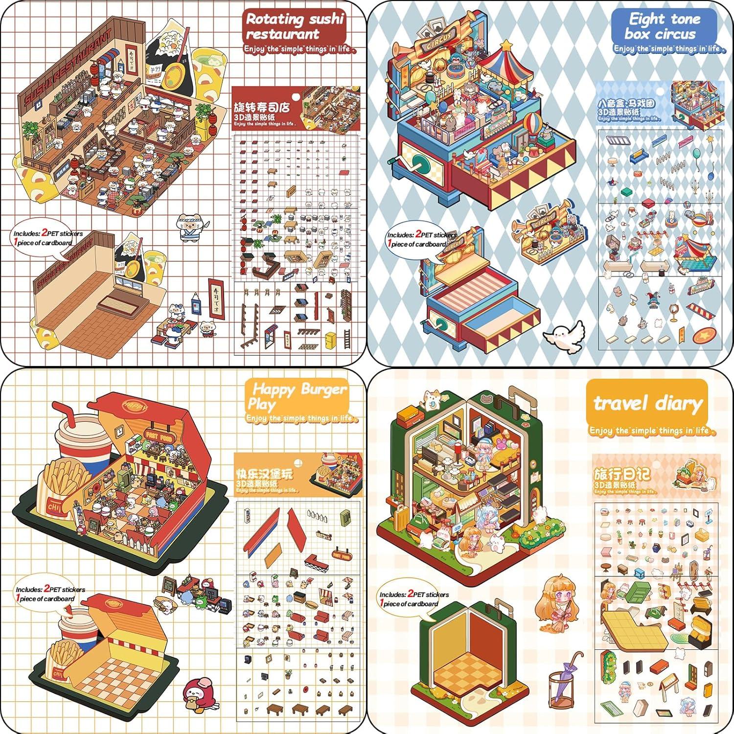 Pegatinas 3D de Casa DIY NatldGs - 16 Temas Reutilizables