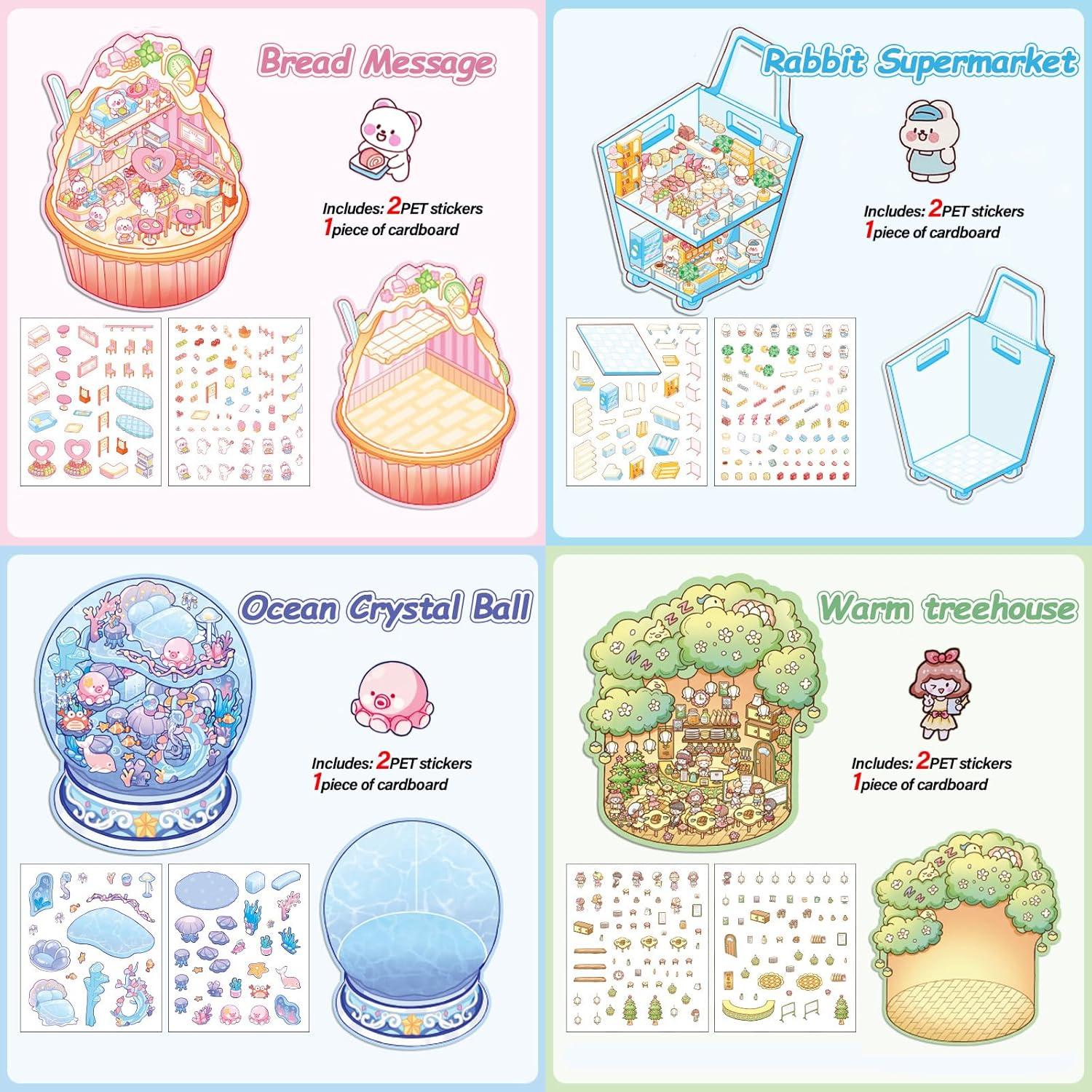 Pegatinas 3D de Casa DIY NatldGs - 16 Temas Reutilizables