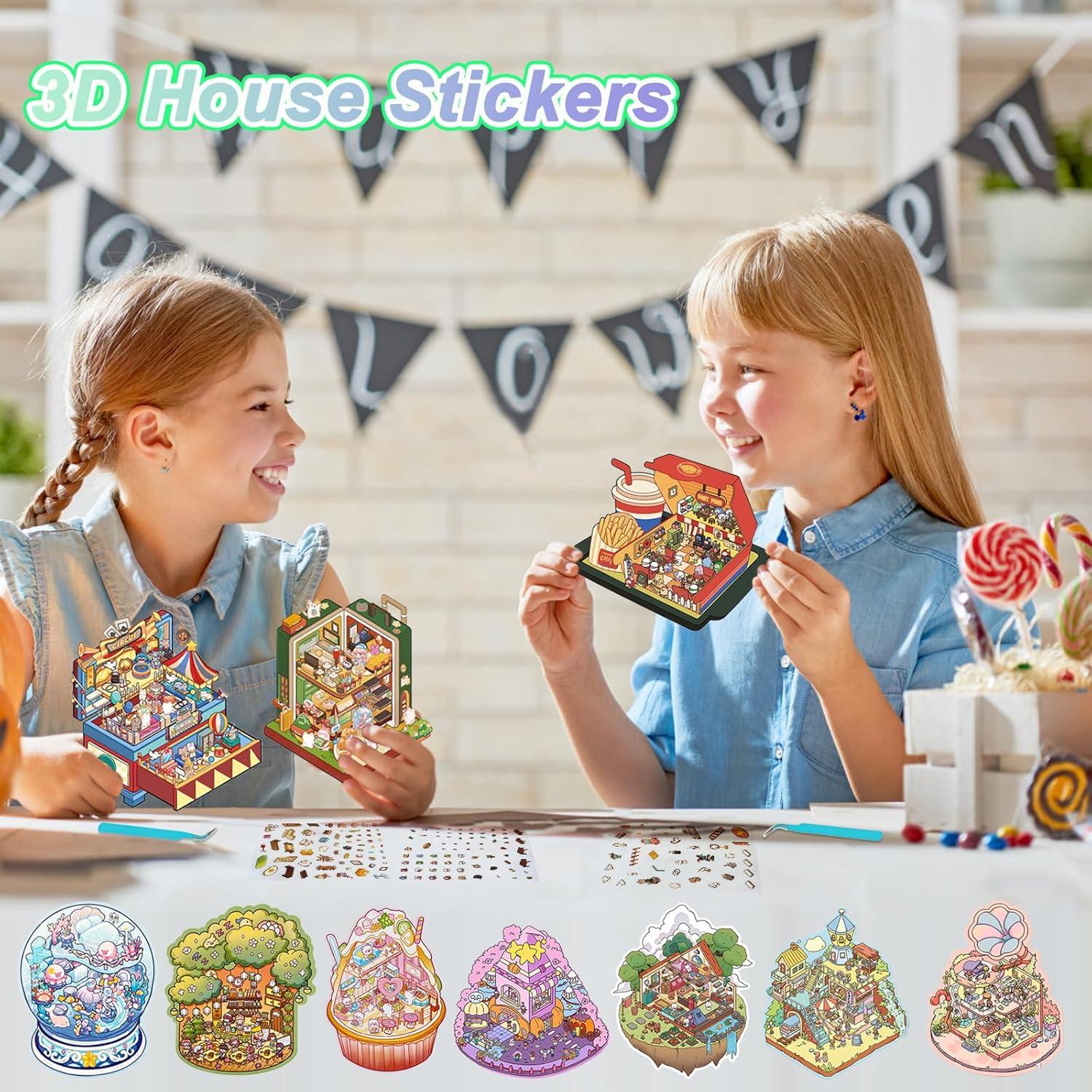 Pegatinas 3D de Casa DIY NatldGs - 16 Temas Reutilizables