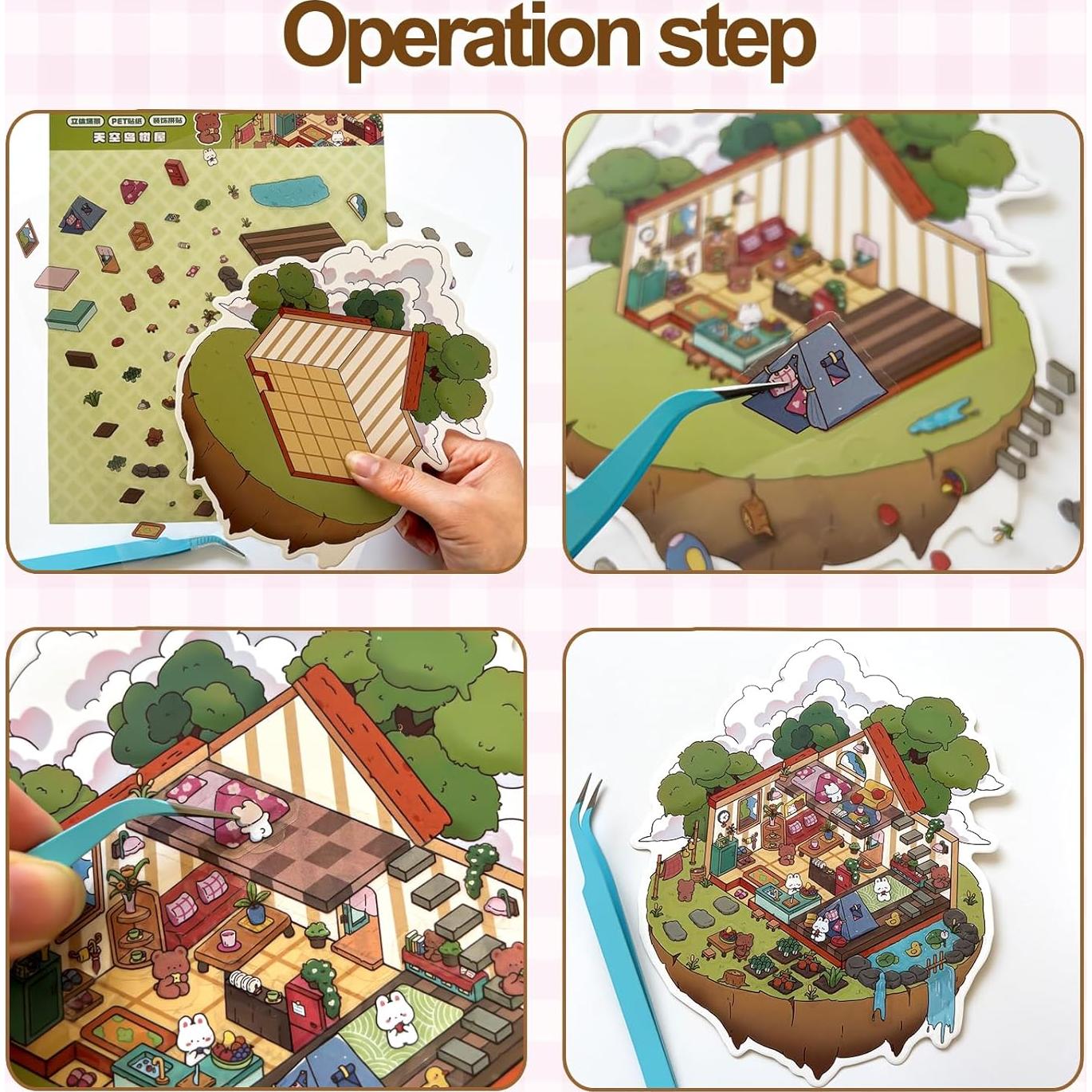 Pegatinas 3D de Casa DIY NatldGs - 16 Temas Reutilizables