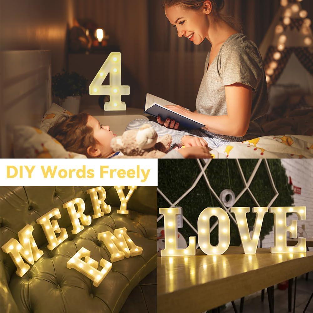 Luz de Cartel LED HYLEBOR Número 4 Blanco para Decoración