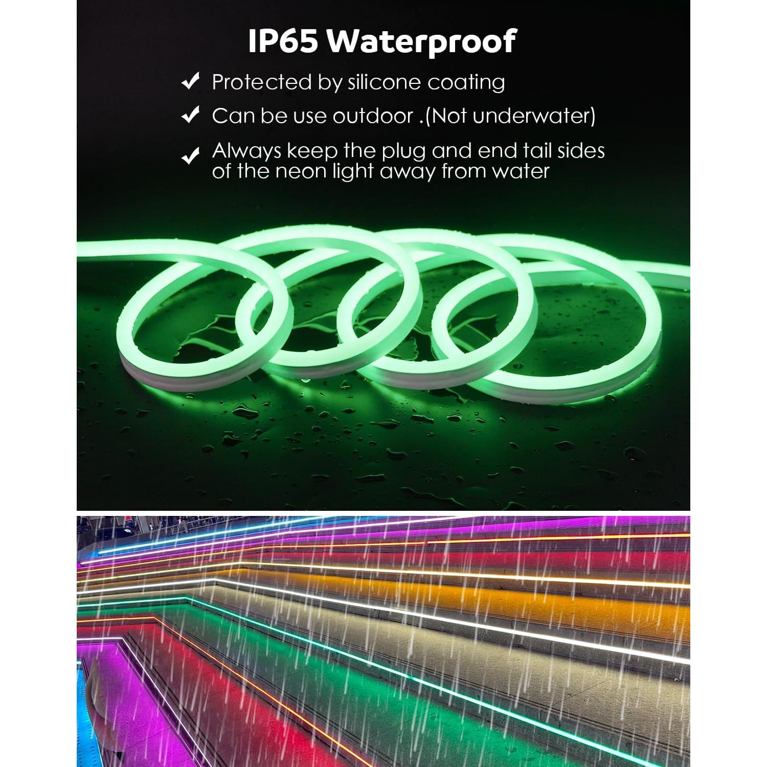 Tira de Luz Neon LED RGB 50M Aclorol Impermeable Bluetooth