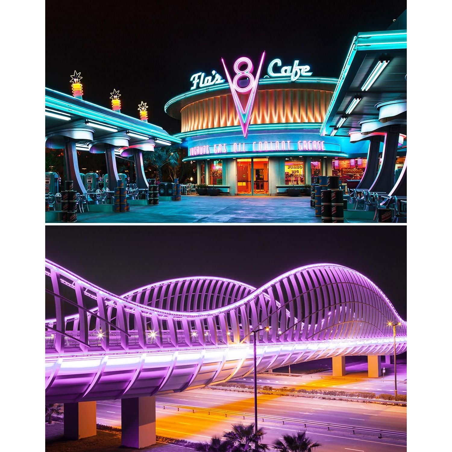 Tira de Luz Neon LED RGB 50M Aclorol Impermeable Bluetooth