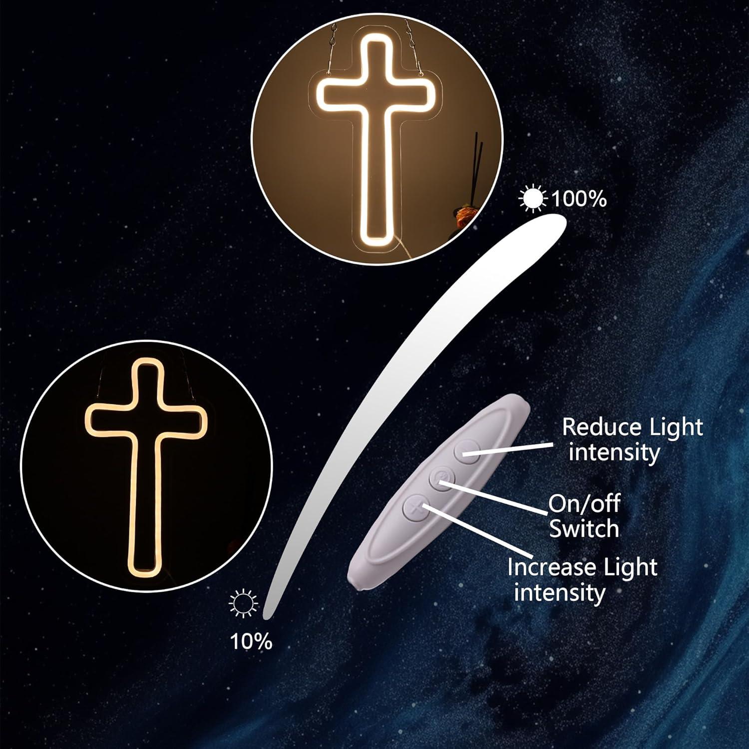 Signo LED Cruz Blanca XUENEYSILED Decoración Pared 25.4cm