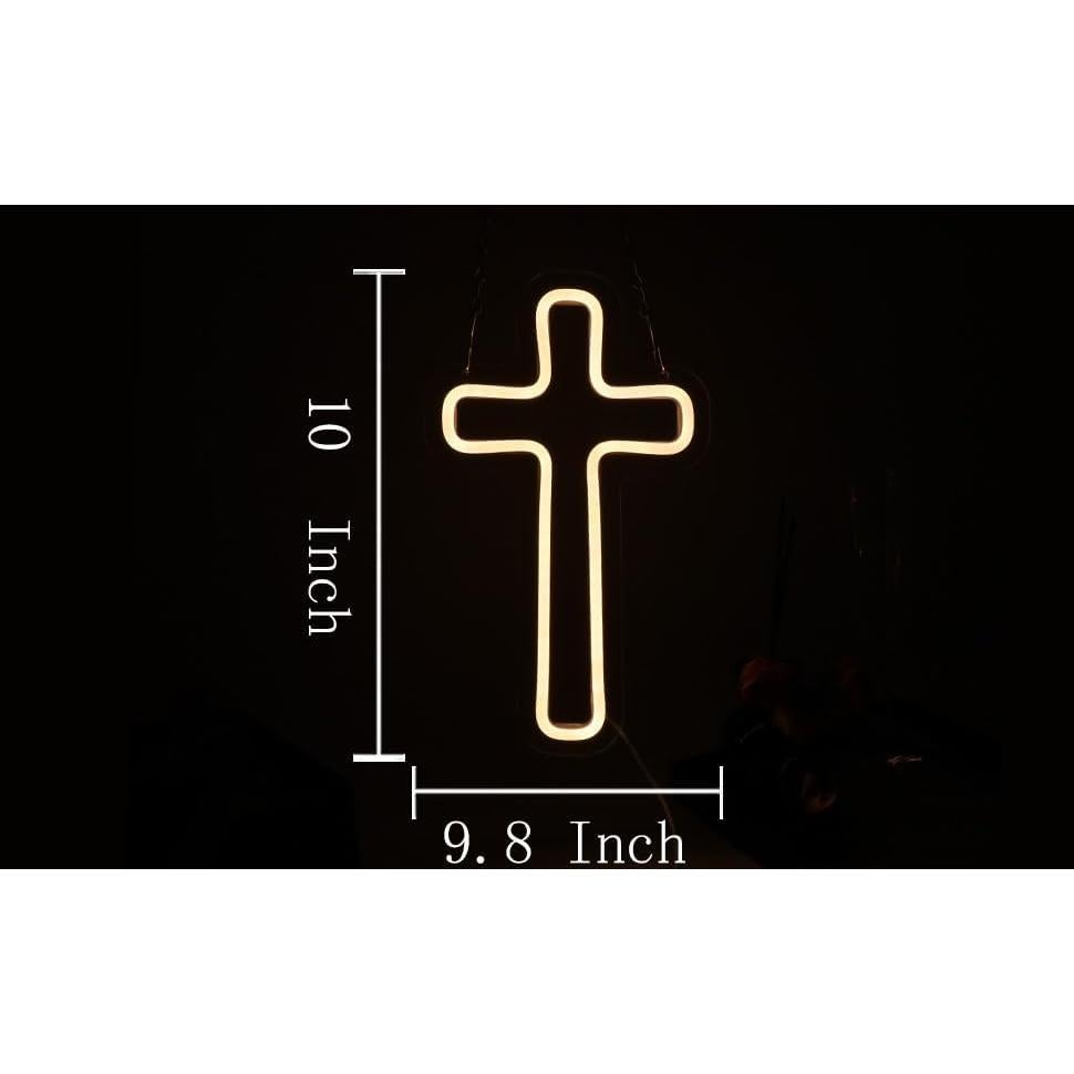 Signo LED Cruz Blanca XUENEYSILED Decoración Pared 25.4cm