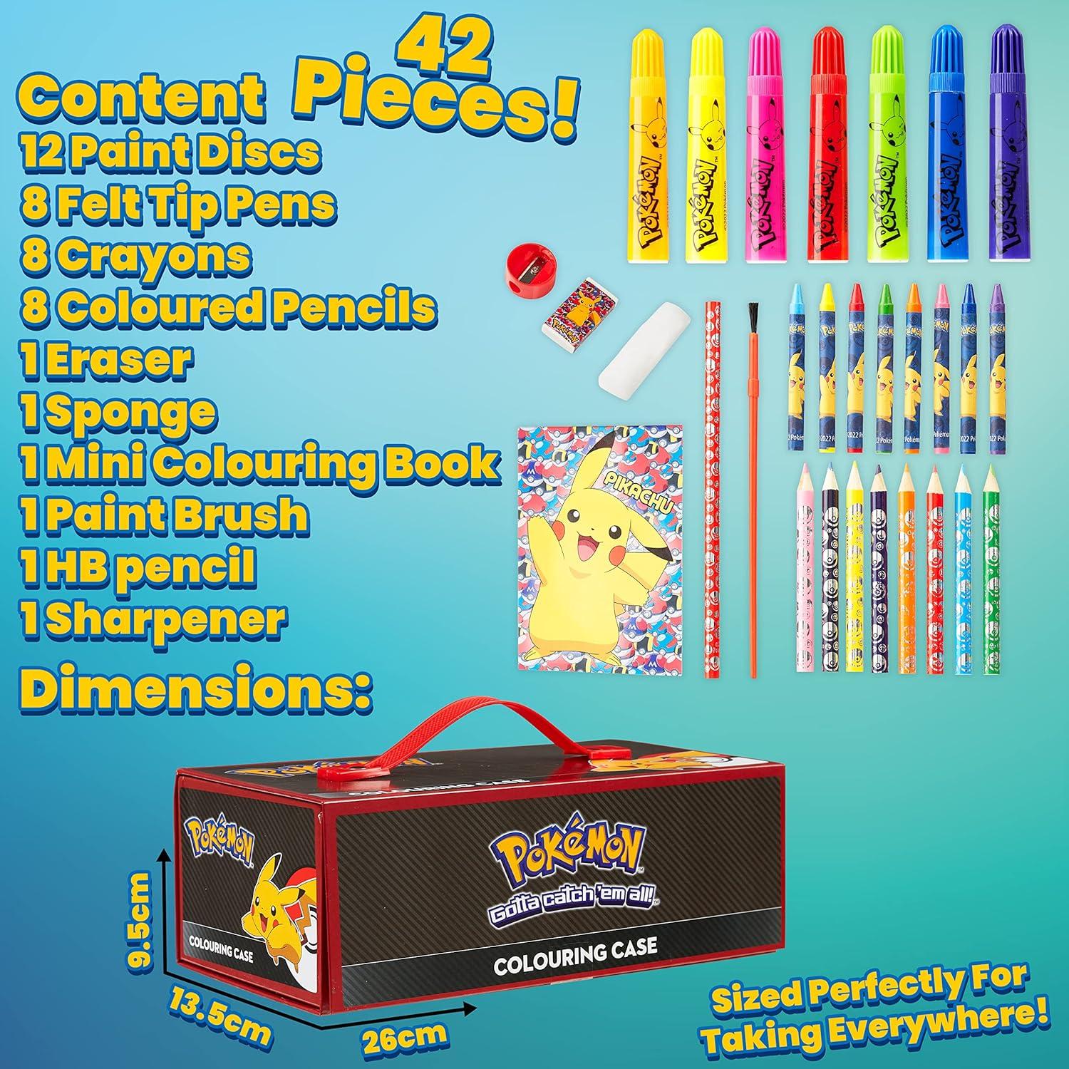 Set de Arte Pokemon 40 Piezas con Estuche de Viaje