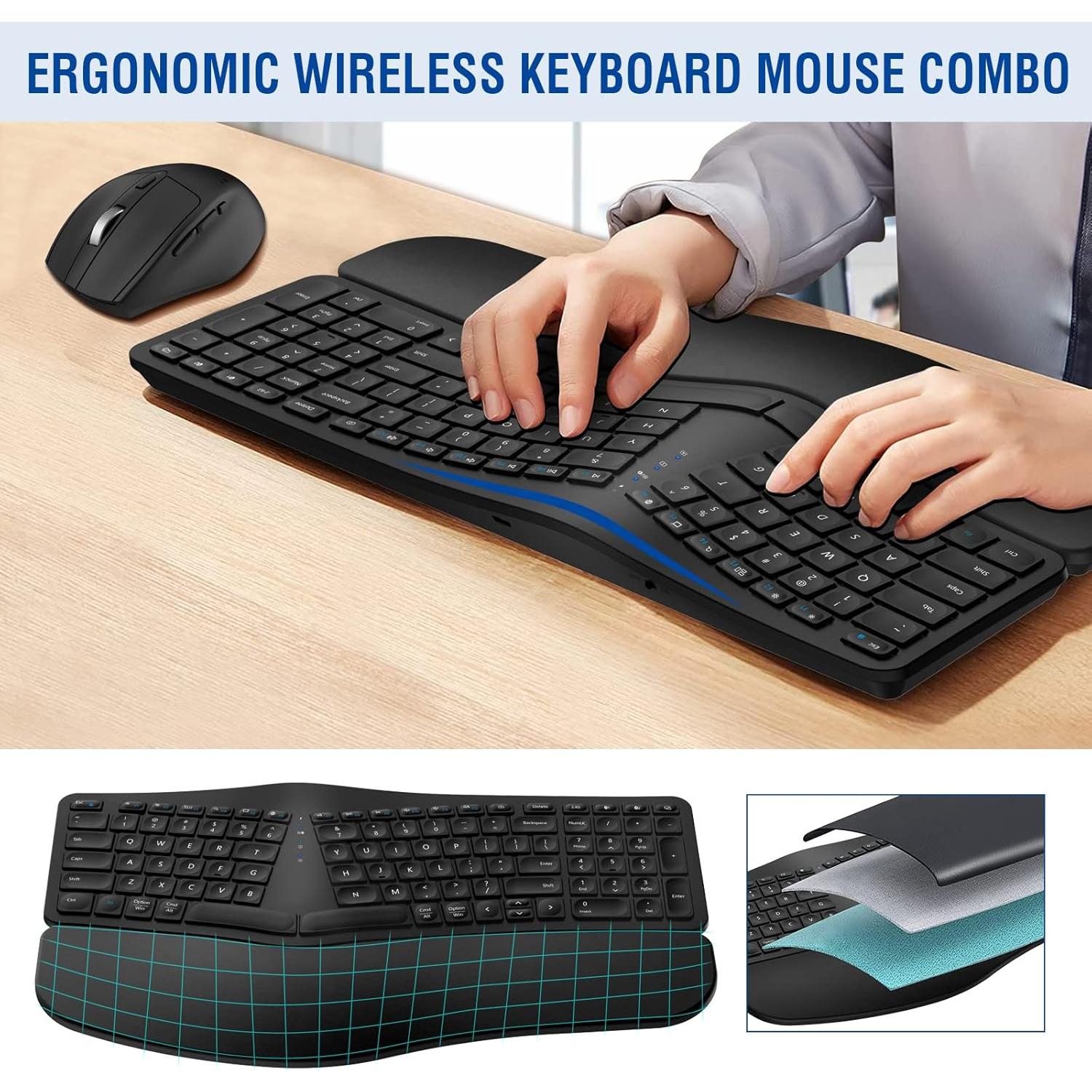 Combo Teclado y Ratón Inalámbrico Ergonómico MK960 - Negro
