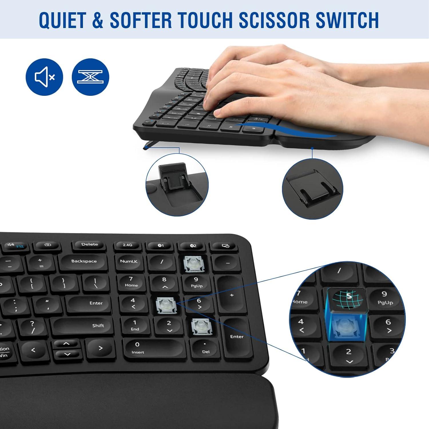 Combo Teclado y Ratón Inalámbrico Ergonómico MK960 - Negro