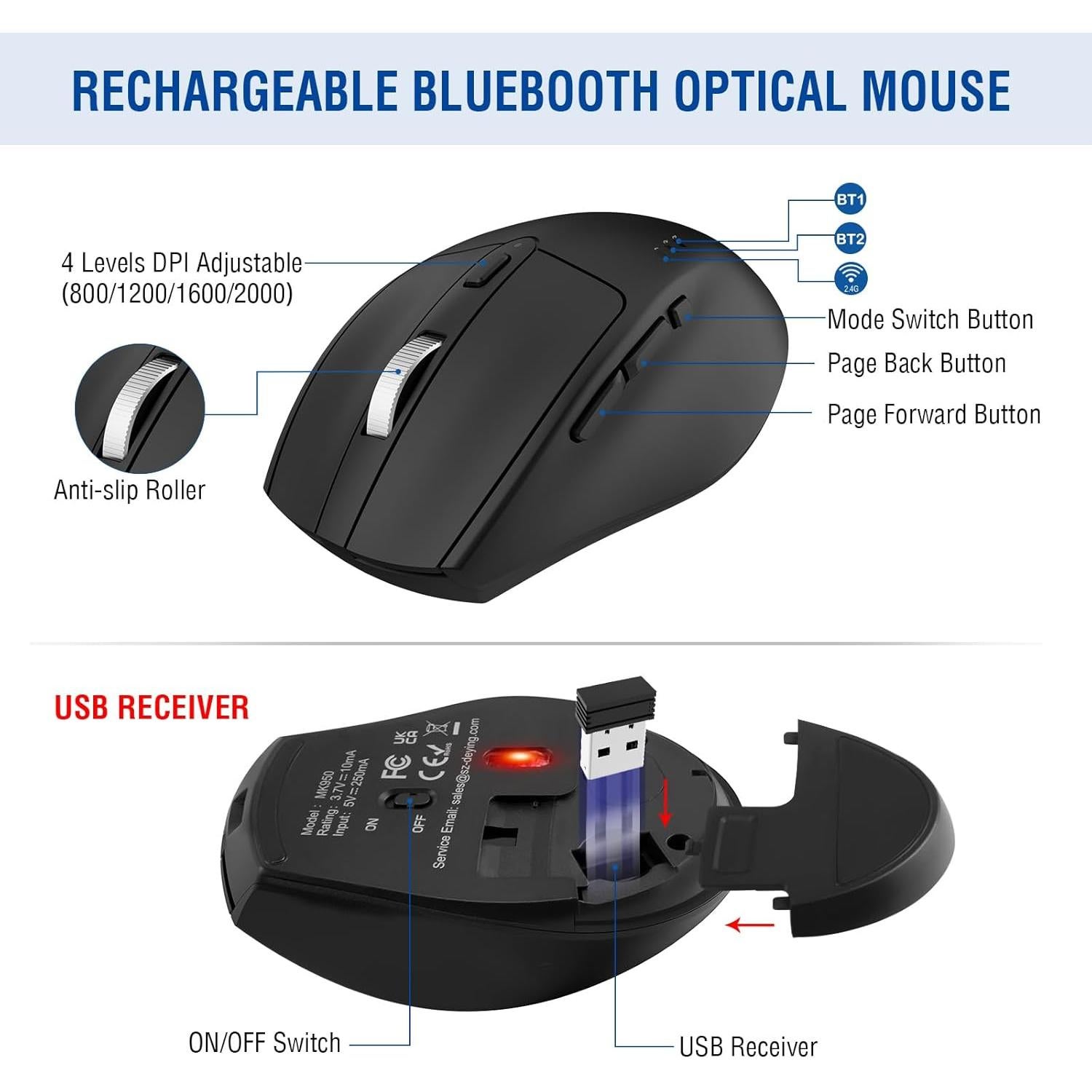 Combo Teclado y Ratón Inalámbrico Ergonómico MK960 - Negro