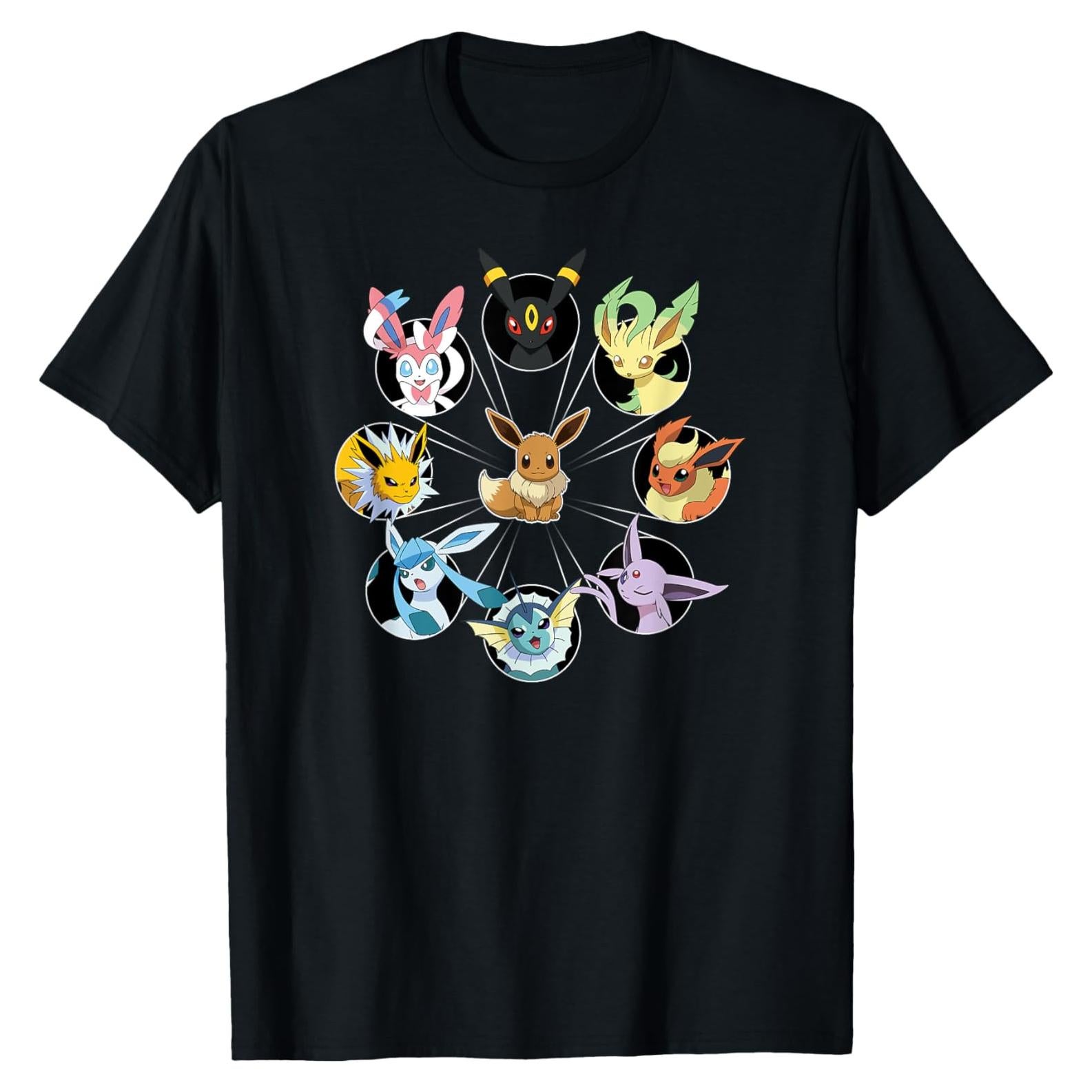 Camiseta Pokémon Eevee Evolución Licencia Oficial Hombre