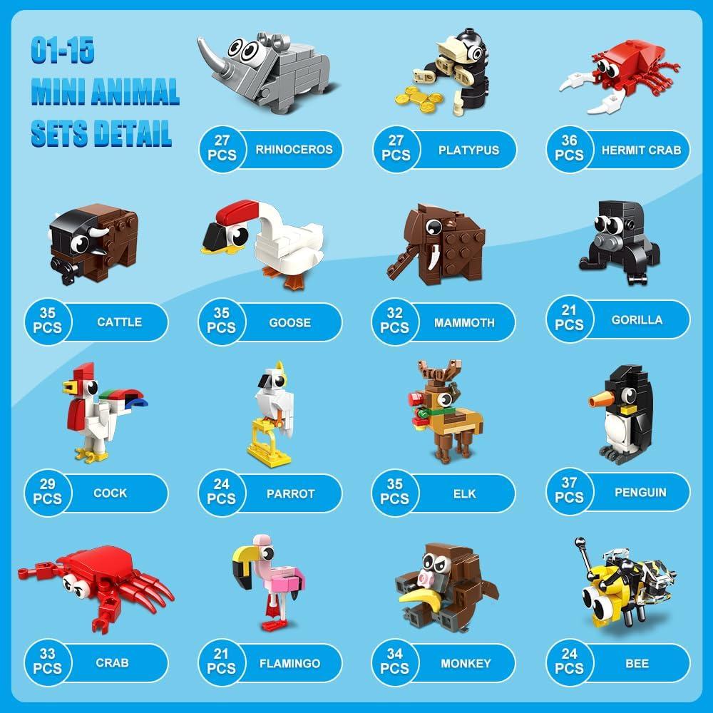 HOGOKIDS 30 Paquetes de Regalos de Bloques de Animales 867 Piezas