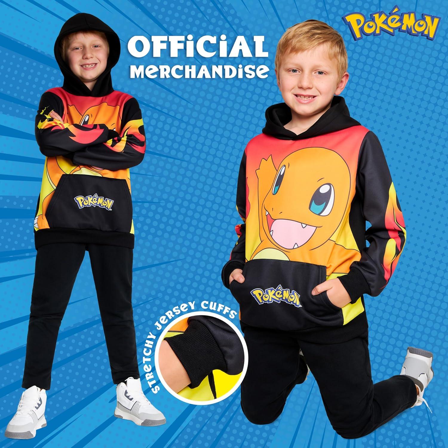 Sudadera con capucha Pokemon para niños 9-10 años Negro/Rojo