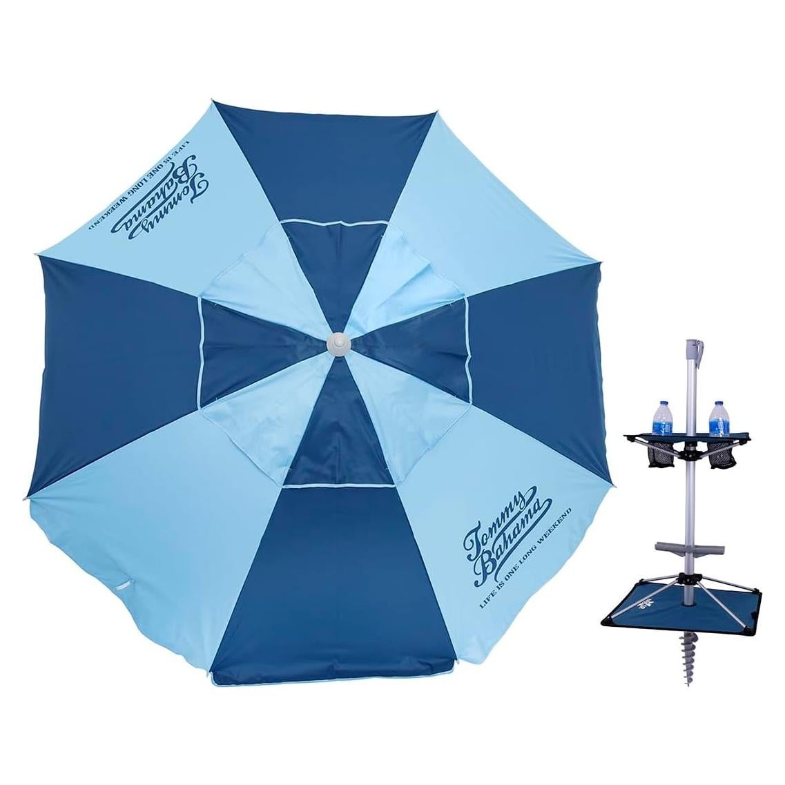 Sombrilla de Playa Tommy Bahama 2.1m con Mesa y Ancla